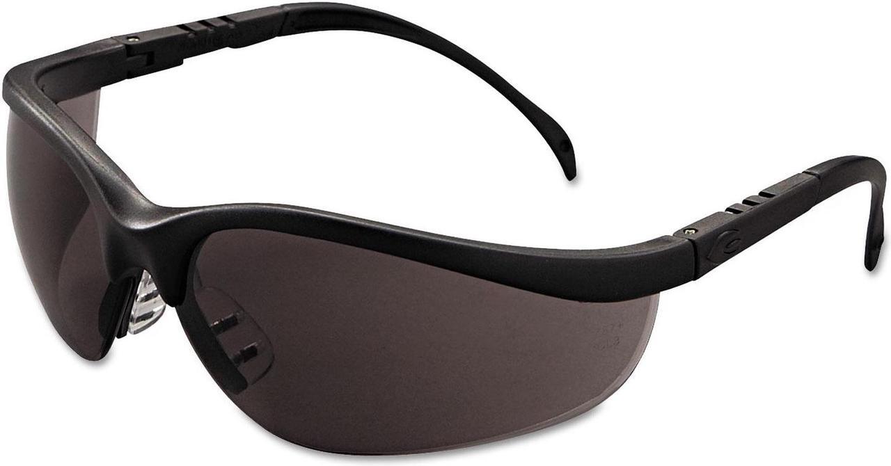 Alt view image 13 of 15 - Crews Klondike Safety Glasses Matte Black Frame Gray Lens KD112