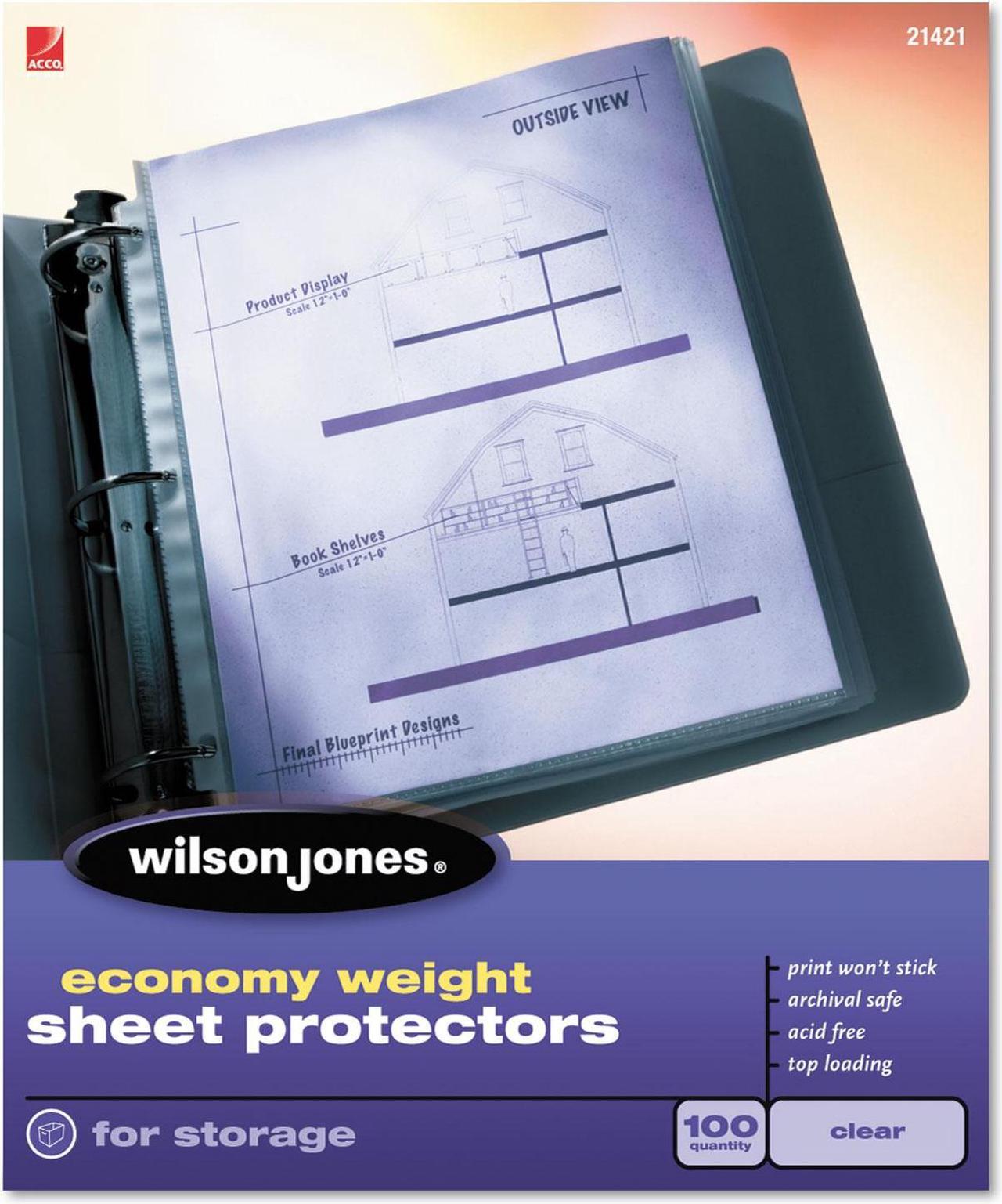 Alt view image 8 of 8 - Wilson Jones 21420 Economy Weight Sheet Protector- Clear- 50/Box