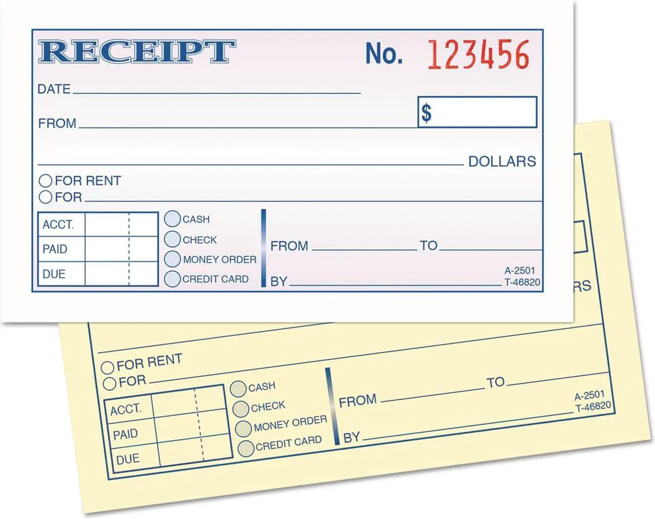 Alt view image 5 of 5 - Tops Money and Rent Receipt Books 2-3/4 x 4 7/8 2-Part Carbonless 50 Sets/Book