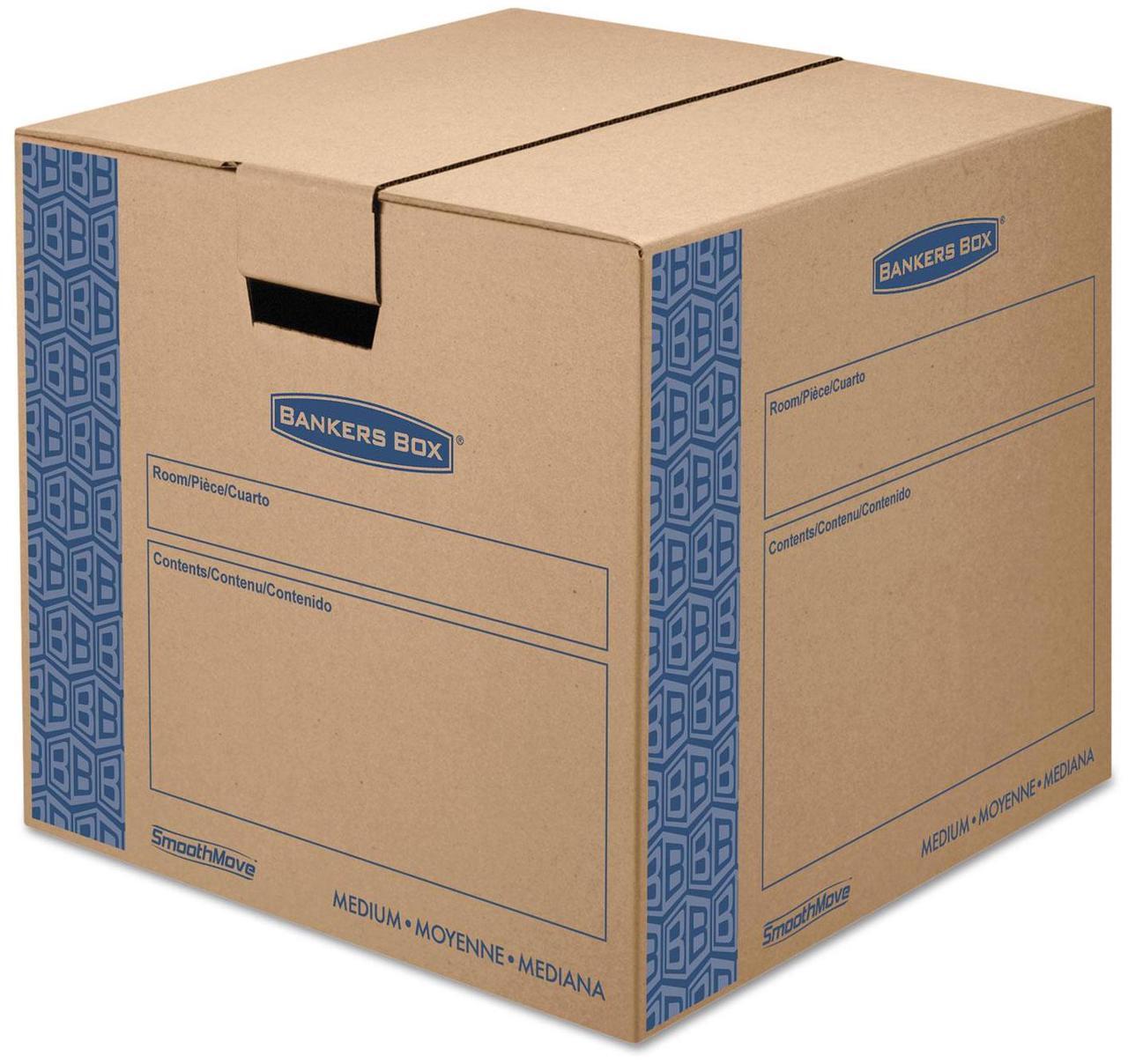 Alt view image 14 of 16 - Bankers Box SmoothMove Prime Medium Moving Boxes 18l x 18w x 16h Kraft/Blue 8
