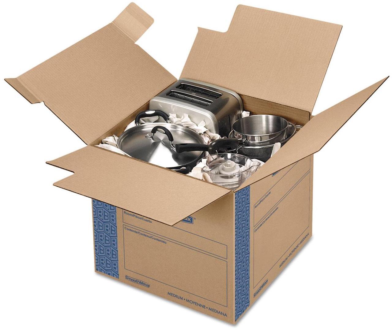 Alt view image 16 of 16 - Bankers Box SmoothMove Prime Medium Moving Boxes 18l x 18w x 16h Kraft/Blue 8