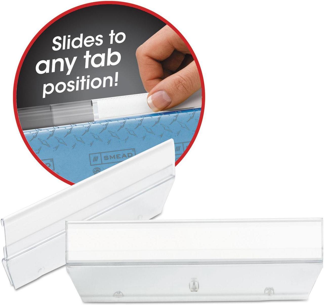 Alt view image 12 of 18 - Smead Easy Slide Hanging Folder Tab 1/3 Tab 3 1/2 in Clear 18/Pack 64626