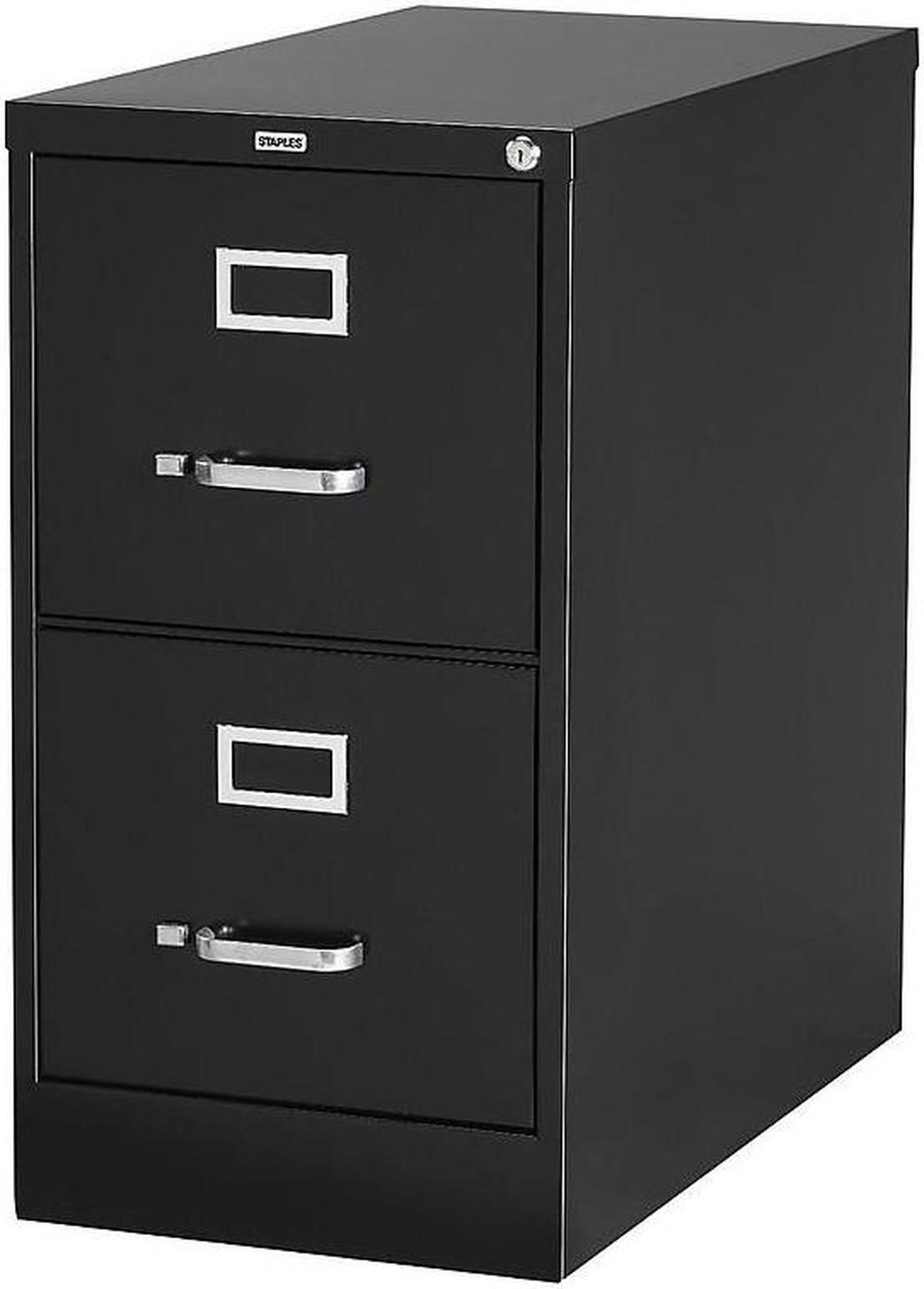Main image of Staples 2-Drawer Vertical File Cabinet Locking Letter Black 26.5"D (28882D)