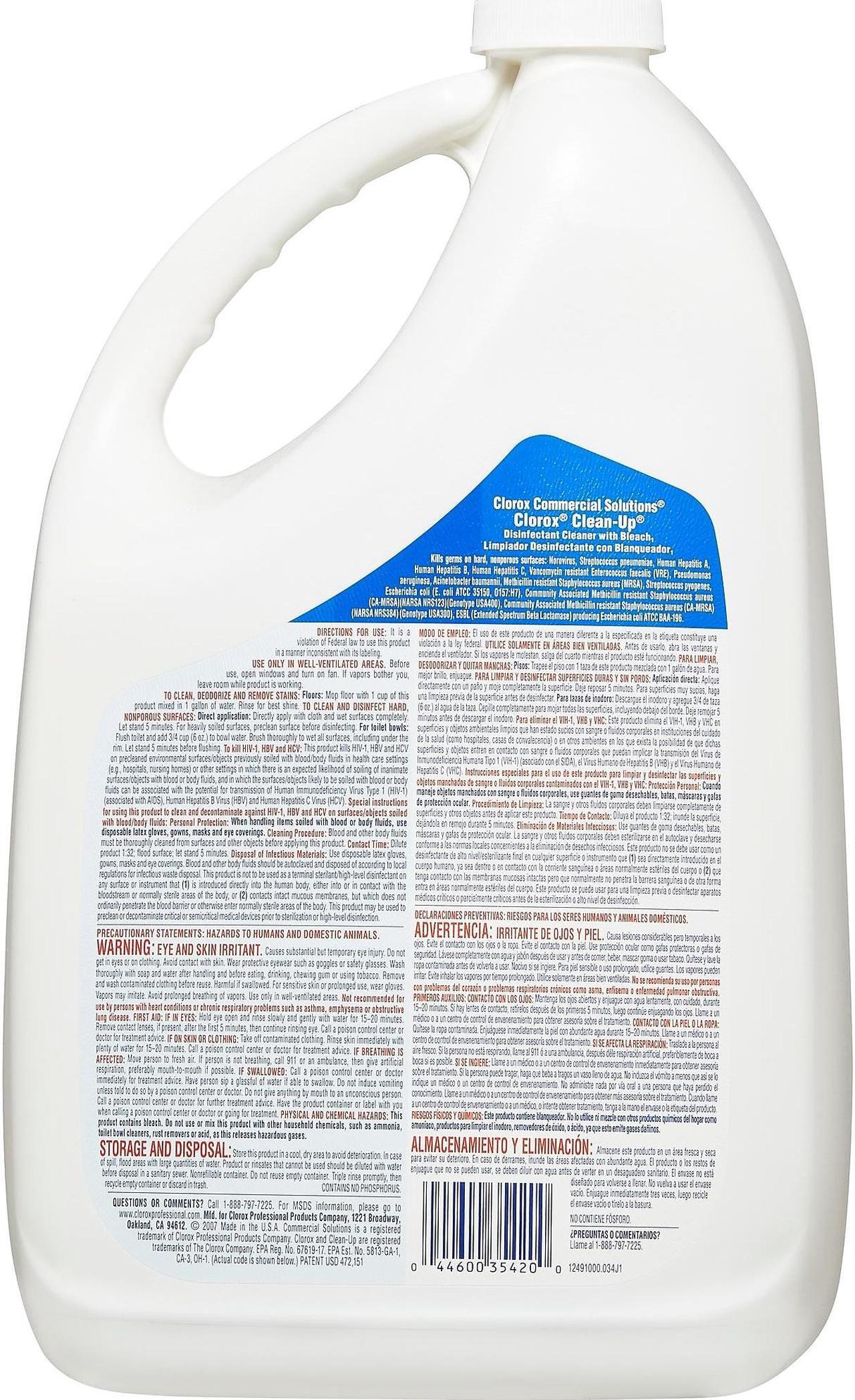 Alt view image 12 of 13 - Clorox Gallon Refill Clean-up Cleaner with Bleach 1 EA