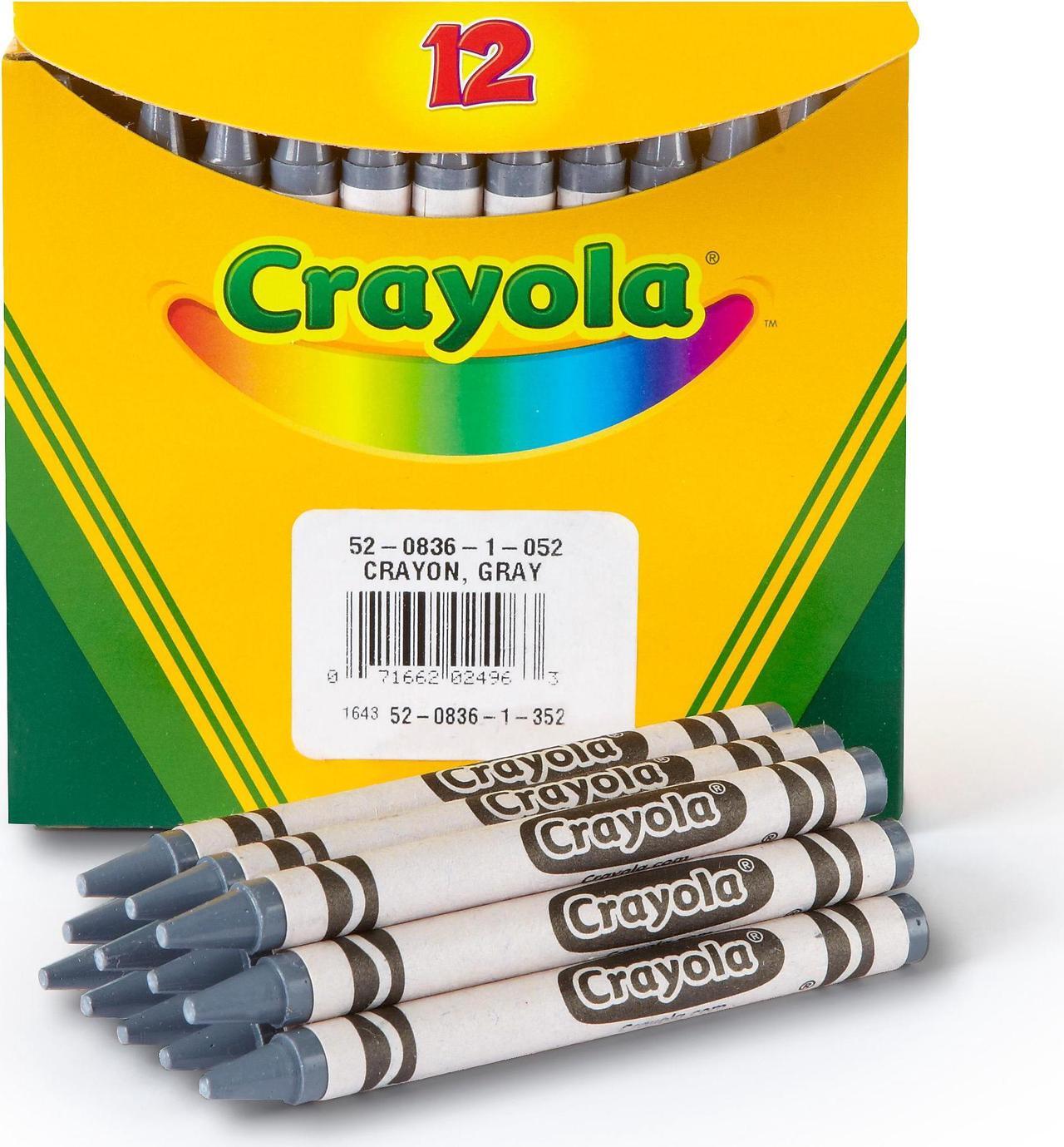Alt view image 2 of 8 - Crayola Regular Crayon Single Color Refill Pack of 12 - Gray 52-0836-052