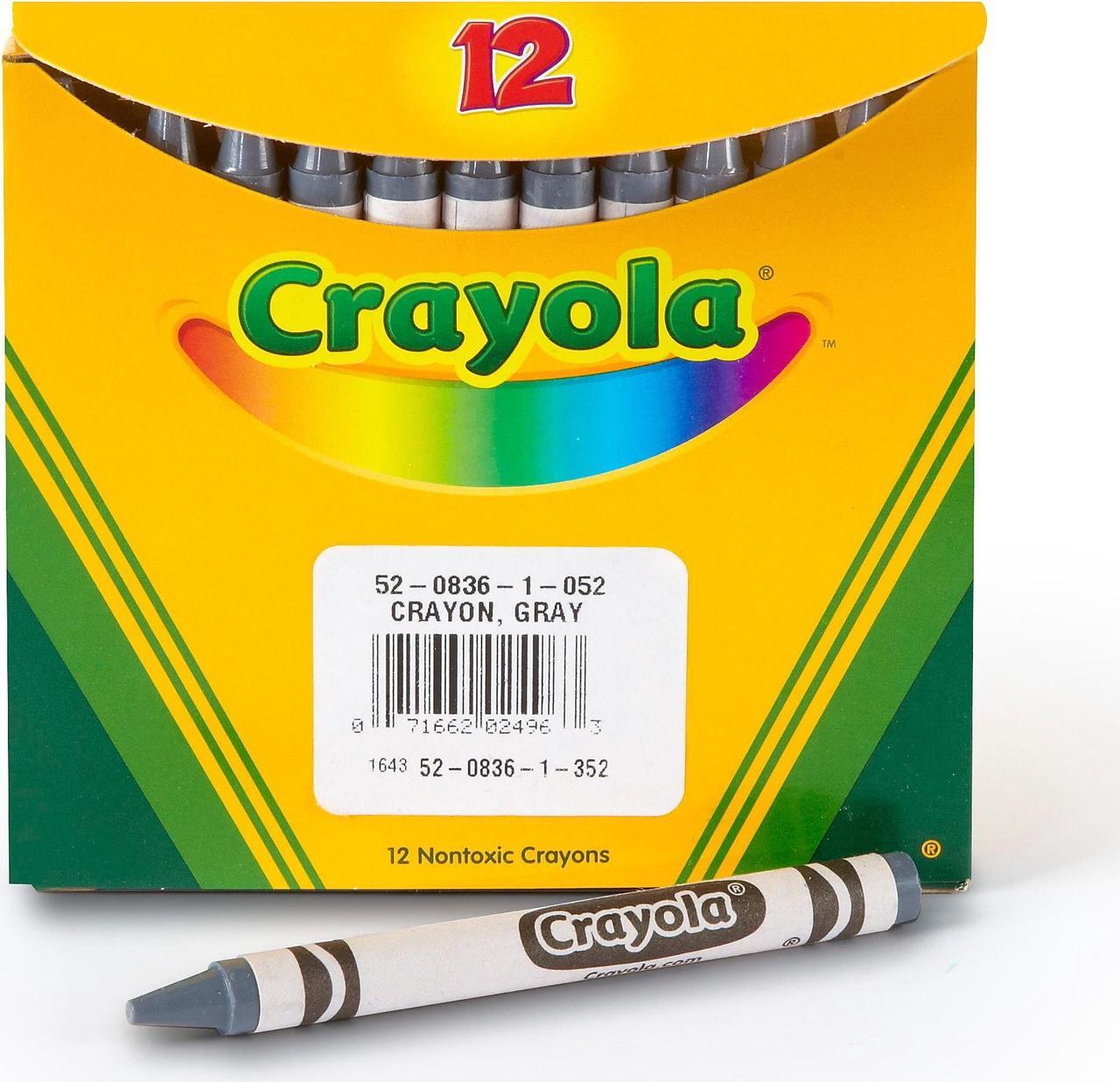 Alt view image 3 of 8 - Crayola Regular Crayon Single Color Refill Pack of 12 - Gray 52-0836-052