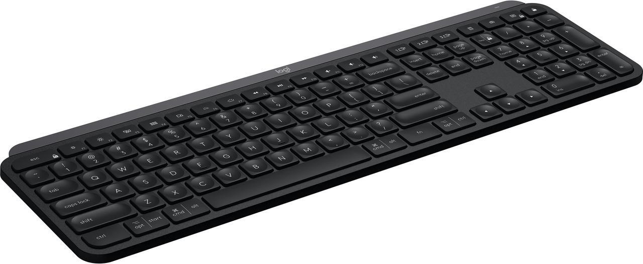 Alt view image 4 of 13 - Logitech MX Keys Advanced Wireless Illuminated Keyboard, Backlighting, Bluetooth, USB-C, Apple macOS, Microsoft Windows, Linux, iOS, Android, Metal Build - Black