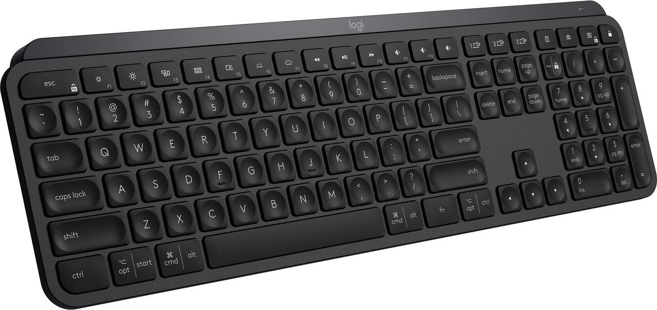 Alt view image 3 of 13 - Logitech MX Keys Advanced Wireless Illuminated Keyboard, Backlighting, Bluetooth, USB-C, Apple macOS, Microsoft Windows, Linux, iOS, Android, Metal Build - Black