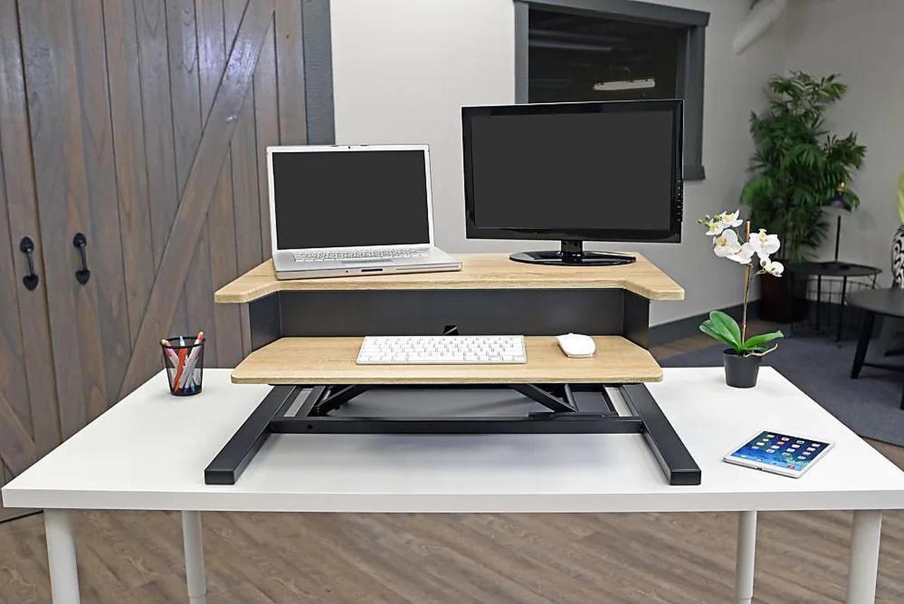 Alt view image 13 of 20 - Luxor LVLUP PRO32-WO Level Up 32 Pro Standing Desk Converter