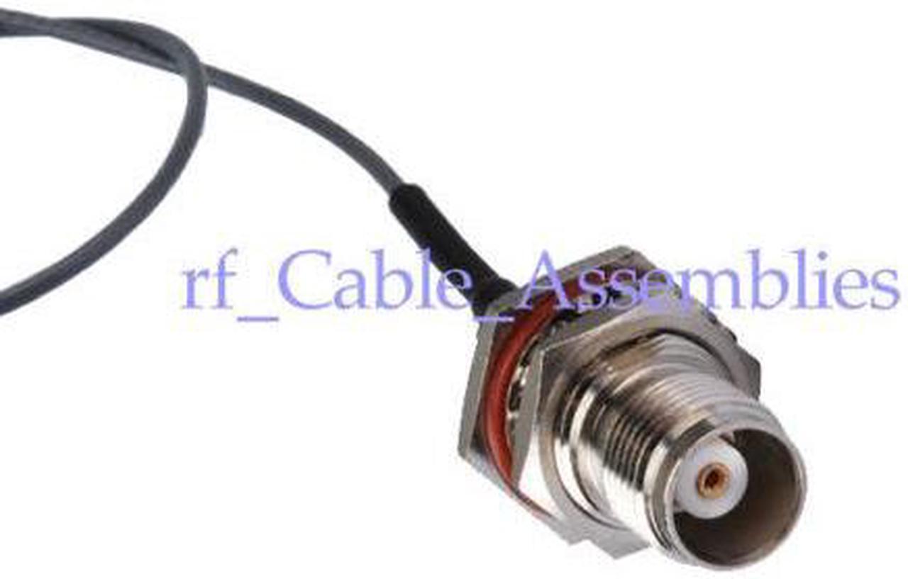 Alt view image 2 of 3 - 1pcs IPX u.fl to TNC jack female bulkhead with O-ring straight pigtail cable 1.37mm 15cm for wireless