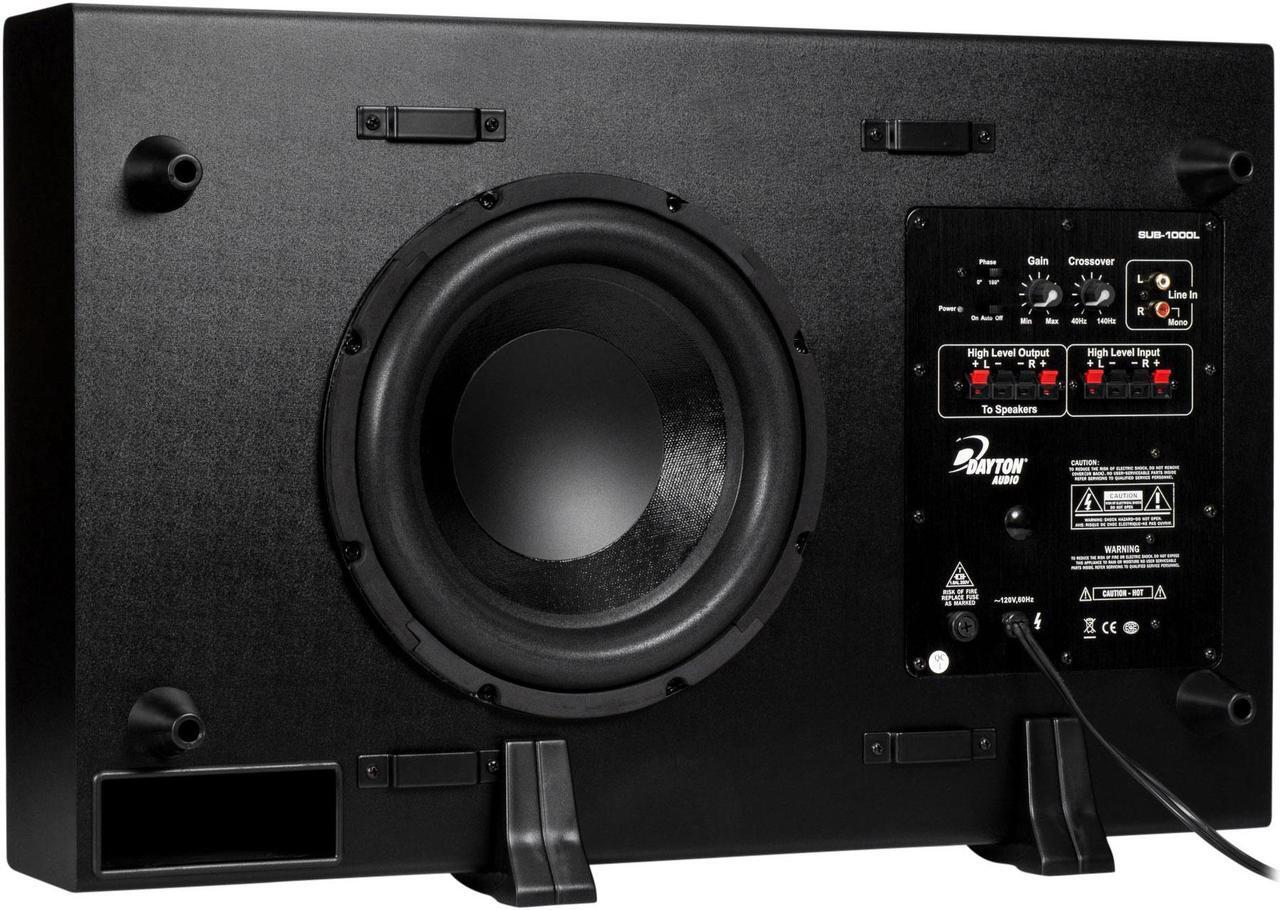Alt view image 3 of 10 - Dayton Audio SUB-1000L 10" 100 Watt Low-Profile Powered Subw 300-639