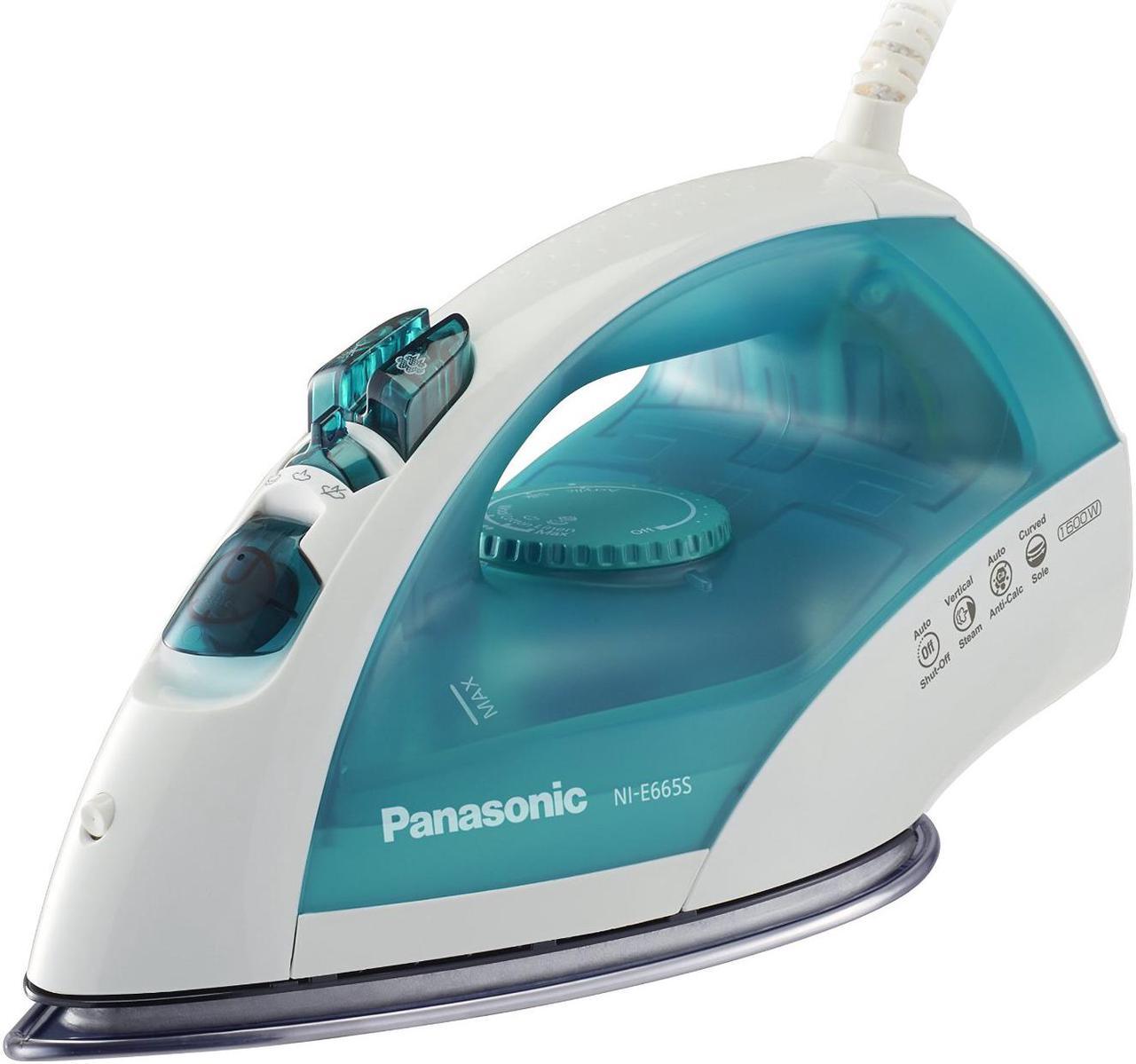 Panasonic Steam Circulating Iron with Curved, Non-Stick Stainless-Steel Soleplate NI-E665S