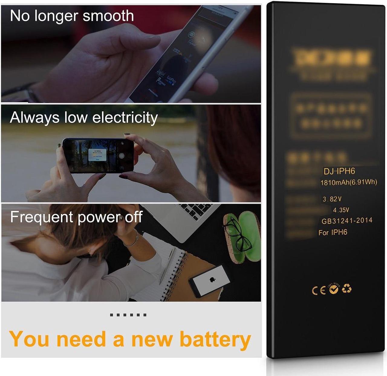 Alt view image 2 of 5 - DEJI Internal Battery Replacement for iPhone 6