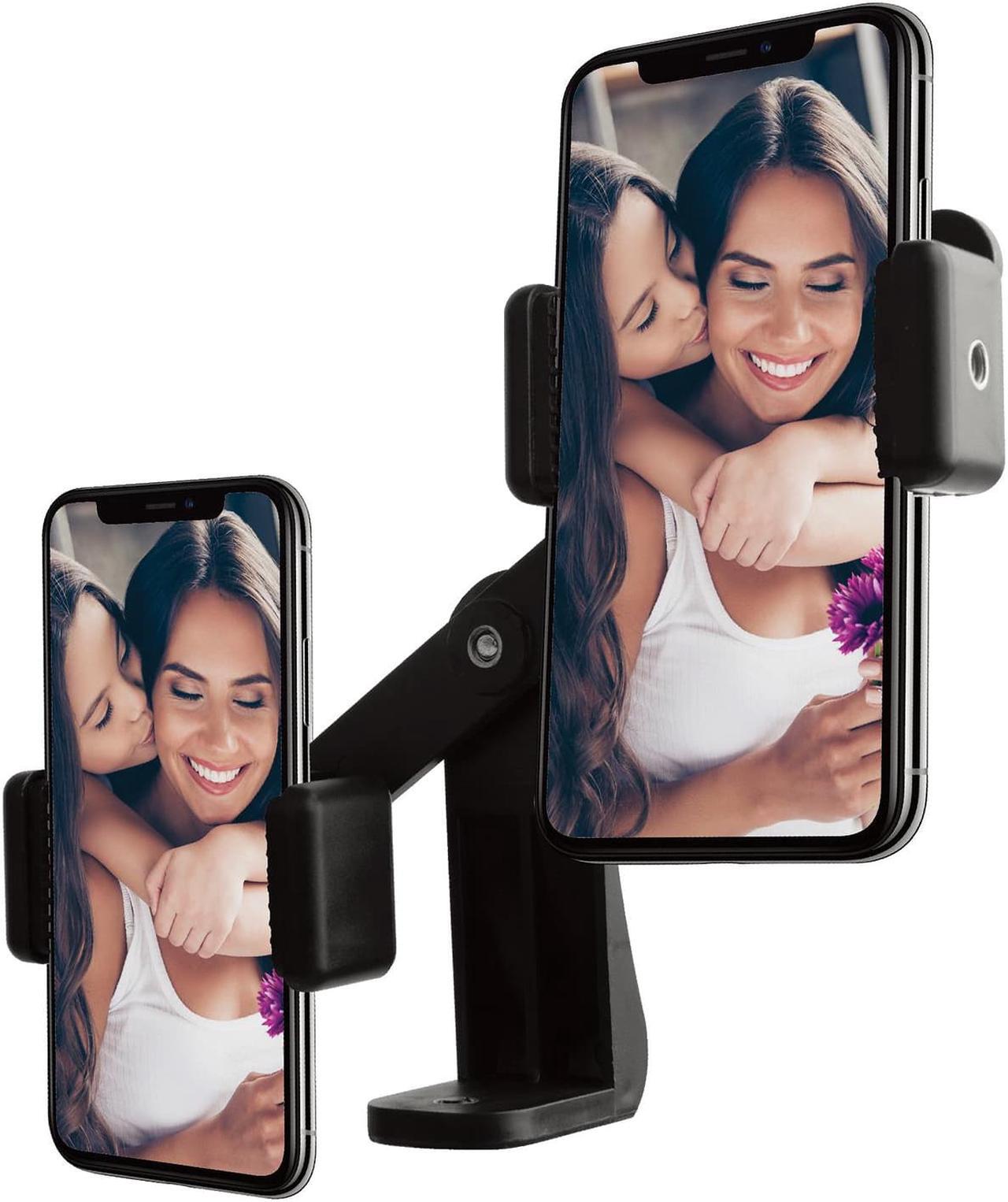 Alt view image 8 of 9 - Vivitar Tripod Mount Dual Cell 360 Phone Adapter Universal 2.3inch to 3.3inch