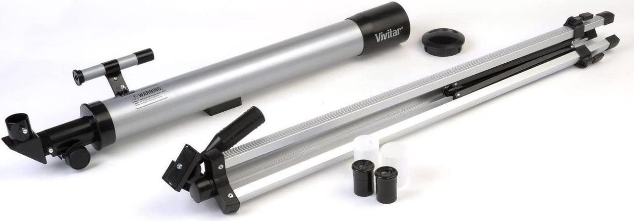 Alt view image 11 of 12 - Vivitar VIV-TEL-50600 60x/120x Refractor Telescope with Tripod
