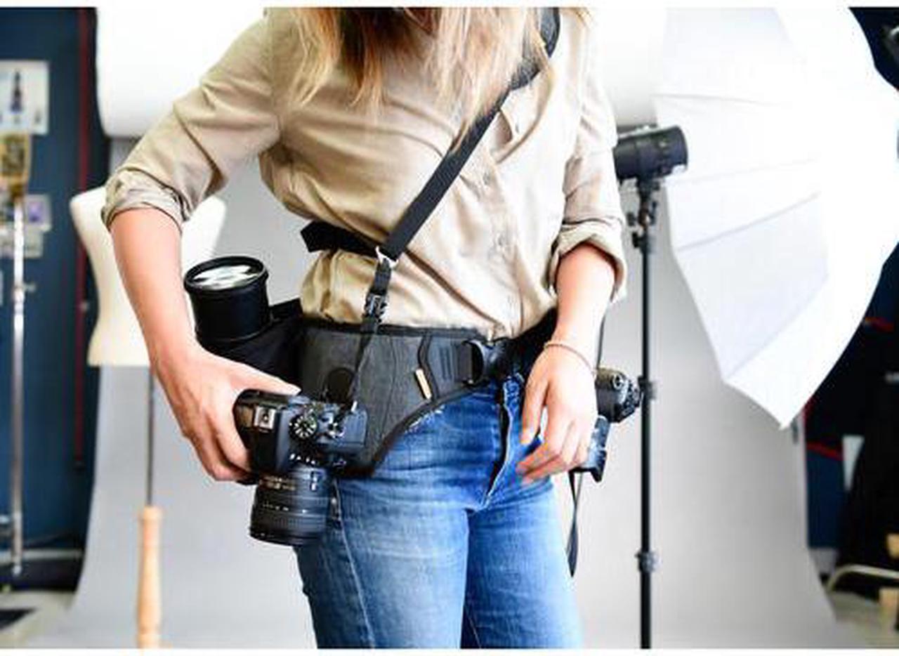 Alt view image 3 of 10 - Cotton Carrier 500CBS SlingBelt 1-Camera Carrying Harness with Tether