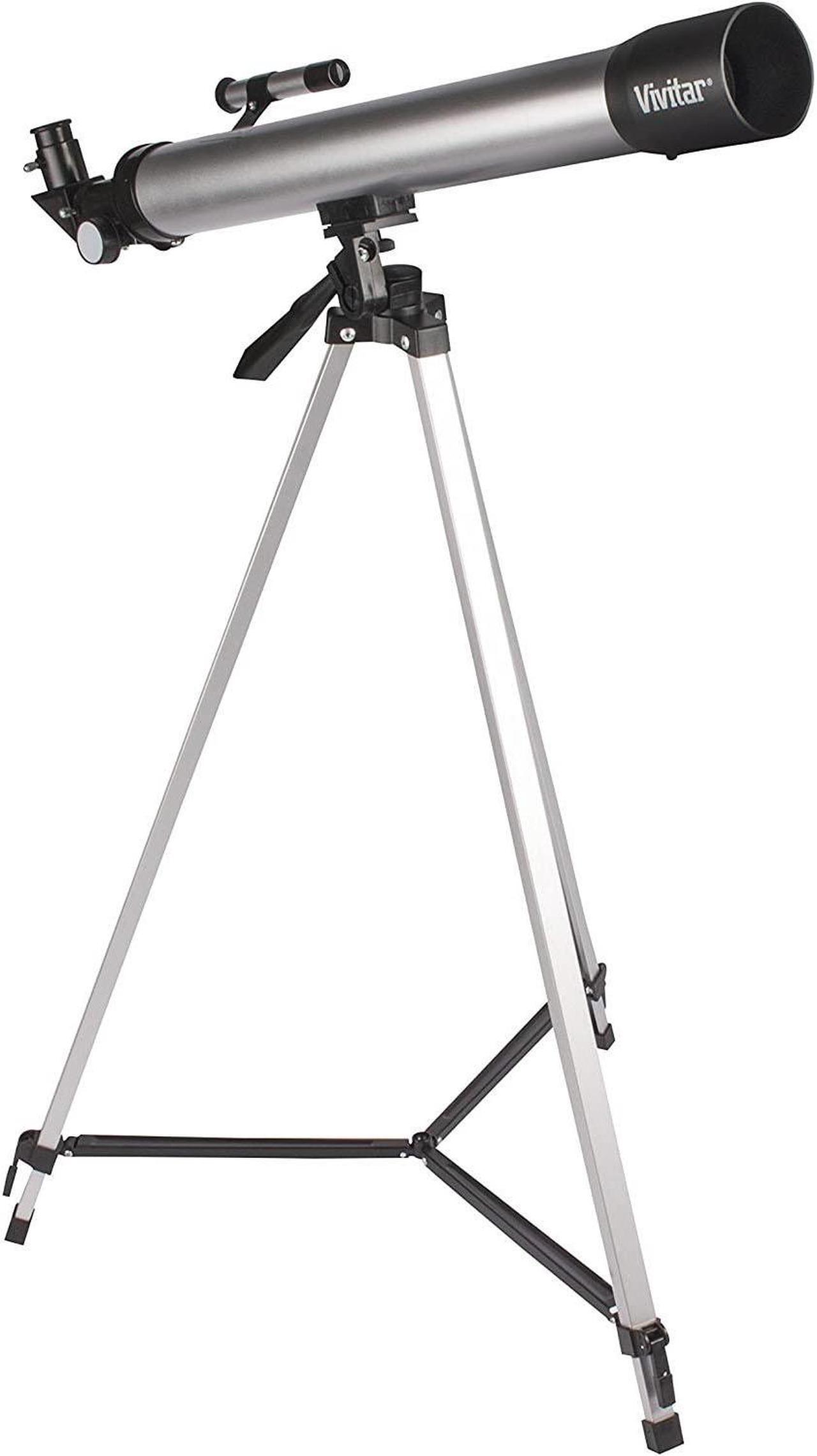 Alt view image 6 of 12 - Vivitar VIV-TEL-50600 60x/120x Refractor Telescope with Tripod