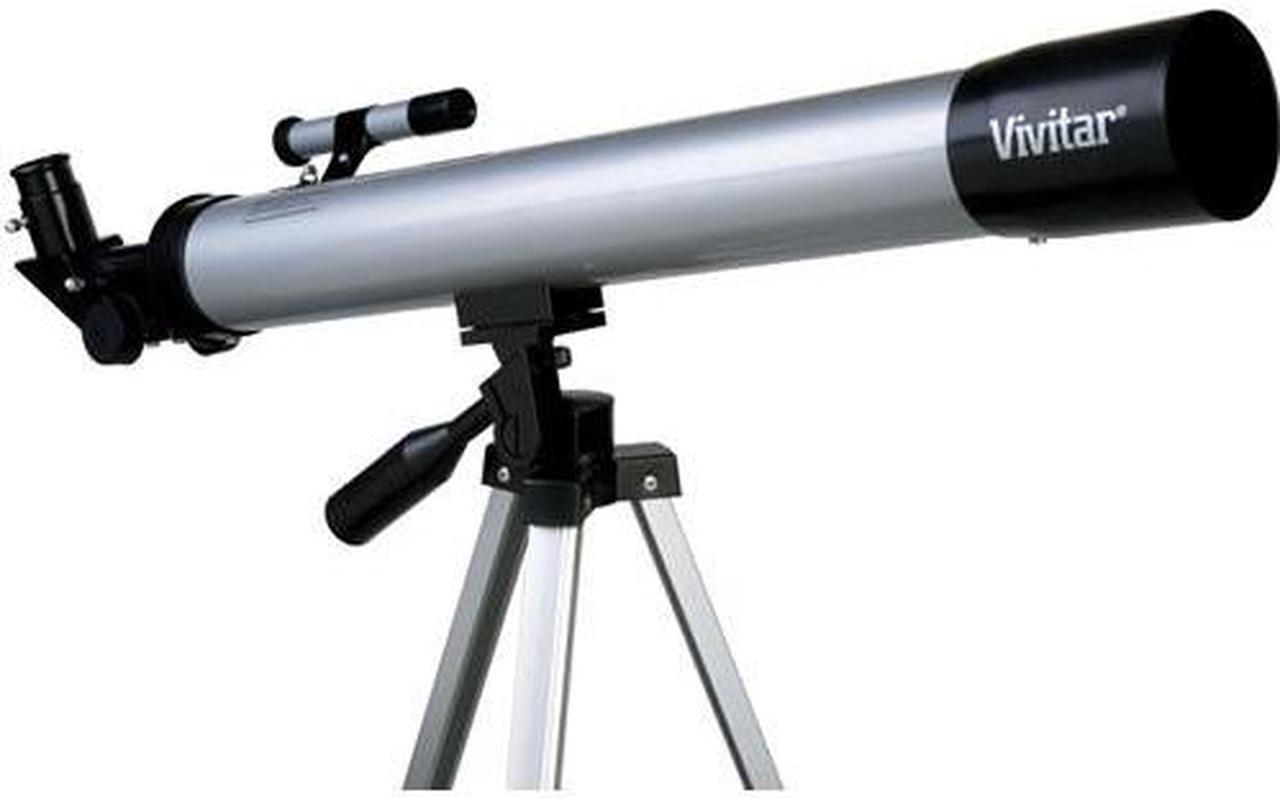 Alt view image 8 of 12 - Vivitar VIV-TEL-50600 60x/120x Refractor Telescope with Tripod