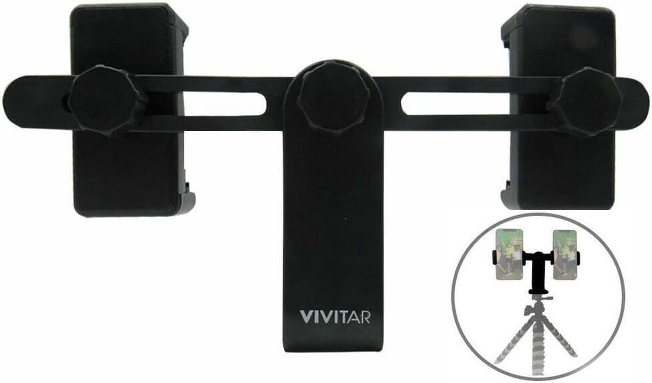 Alt view image 7 of 9 - Vivitar Tripod Mount Dual Cell 360 Phone Adapter Universal 2.3inch to 3.3inch