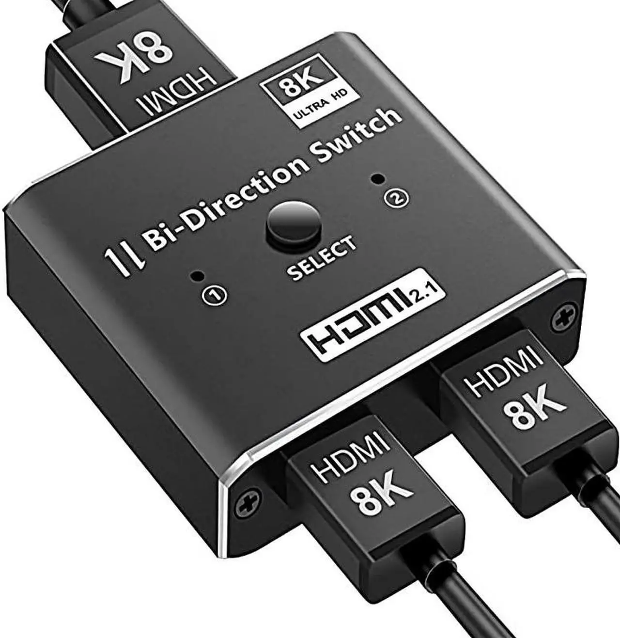 Main image of HDMI 2.1 Switch 8K HDMI Switcher, 4K 120hz HDR Aluminum Bi-Directional Switch Splitter 2 in 1 Out or 1 in 2 Out, Support High Speed 48Gbps 8K@60Hz, for PS5, Xbox Series X, Apple TV, Samsung TV LG TV