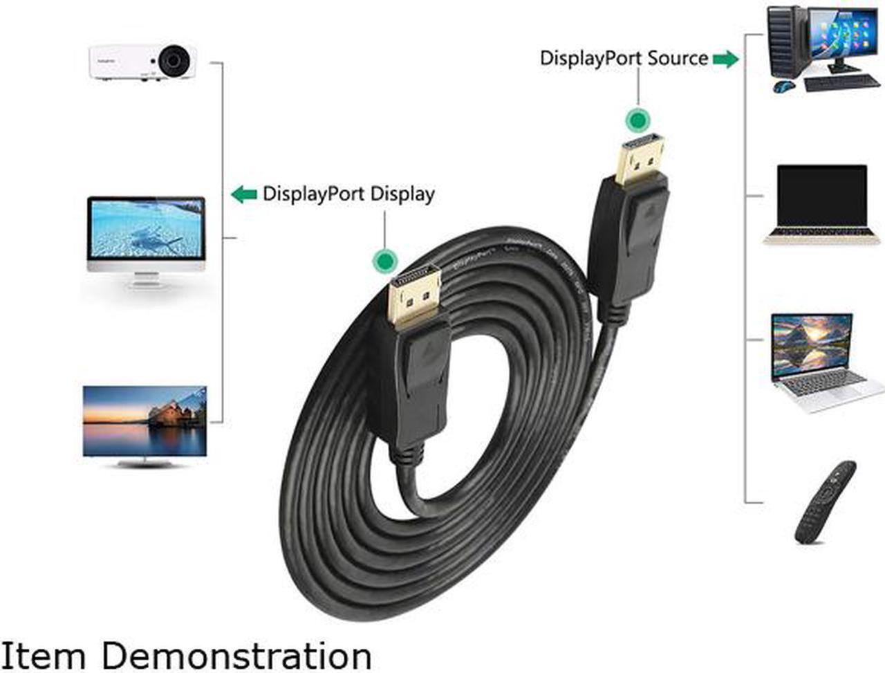 Alt view image 3 of 7 - kirzi DisplayPort Cable,DP Cable 15ft(5m)[4K@60Hz, 2K@165Hz,], Display Port Cable 1.2 High Speed DisplayPort to DisplayPort Cable Compatible well with Laptop, PC, Gaming Monitor 15 ft.