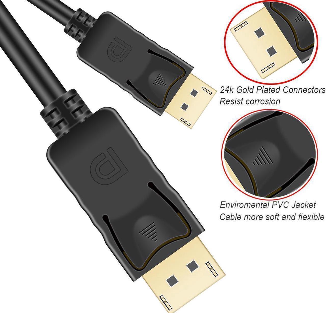 Alt view image 7 of 7 - kirzi DisplayPort Cable,DP Cable 15ft(5m)[4K@60Hz, 2K@165Hz,], Display Port Cable 1.2 High Speed DisplayPort to DisplayPort Cable Compatible well with Laptop, PC, Gaming Monitor 15 ft.