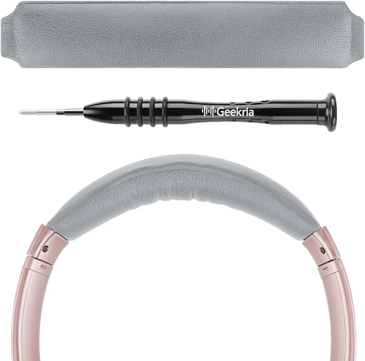 Main image of Geekria Protein Leather Headband Pad Compatible with Bose QuietComfort 35 ii Gaming, QC35 II, QC35 Headphone Replacement Headband / Headband Cushion / Replacement Pad Repair Parts (Grey)