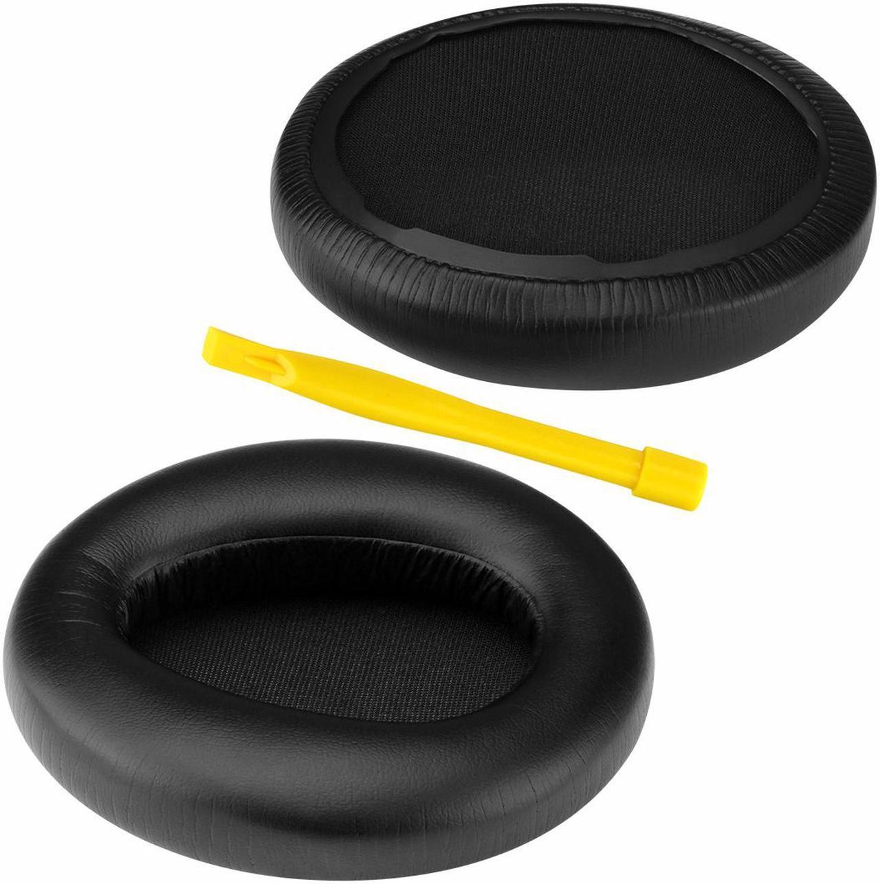 Alt view image 2 of 12 - Geekria QuickFit Protein Leather Replacement Ear Pads for SONY MDR-10RBT, MDR-10RNC, MDR-10R Headphones Ear Cushions, Headset Earpads, Ear Cups Repair Parts (Black)