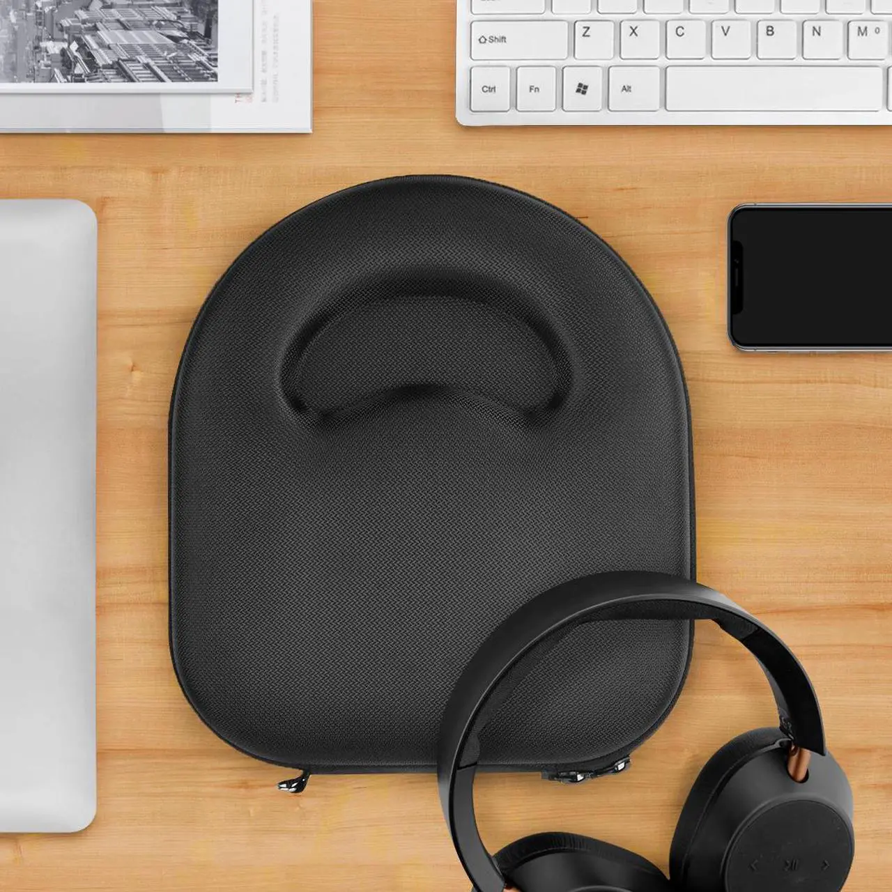 Alt view image 7 of 8 - headphones case for skullcandy hesh 3, grado sr80e sr80i sr60i sr60e rs2i rs1i rs2e rs1e sr125 sr225 sr325 ps500 and more / headphone hard shell carrying case / headset travel bag