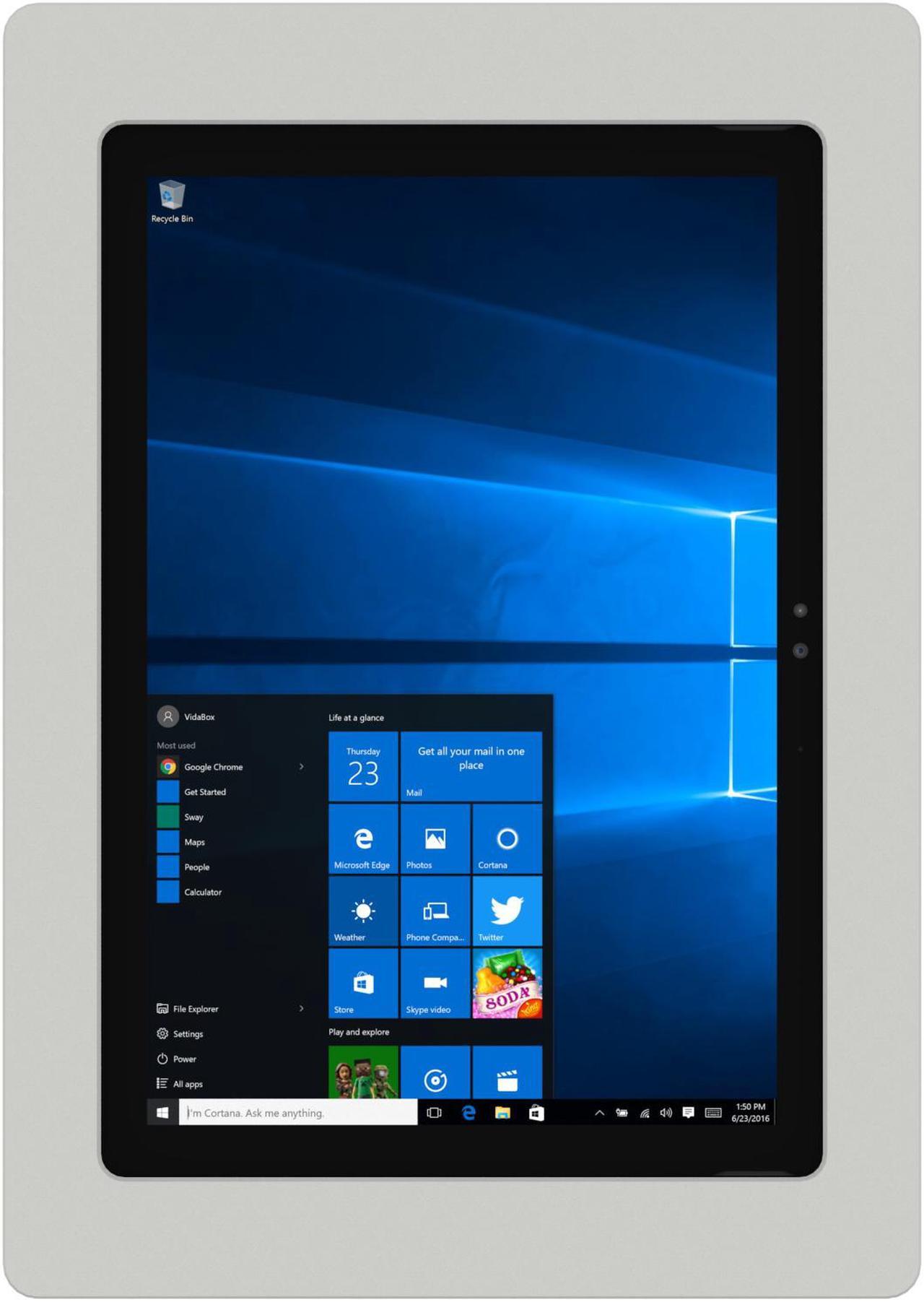 Alt view image 3 of 7 - VidaMount Light Grey VESA Enclosure compatible with Microsoft Surface Pro 7+, Pro 7, Pro 6, Pro 5, Pro 4