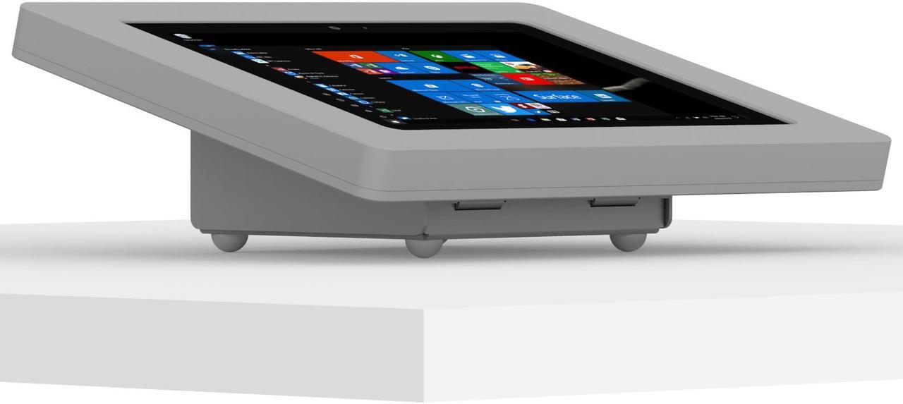Main image of VidaMount Light Grey Enclosure and Fixed Tilted 15° Desk / Surface Mount [Bundle] compatible with Surface Go, Go 2 & Go 3