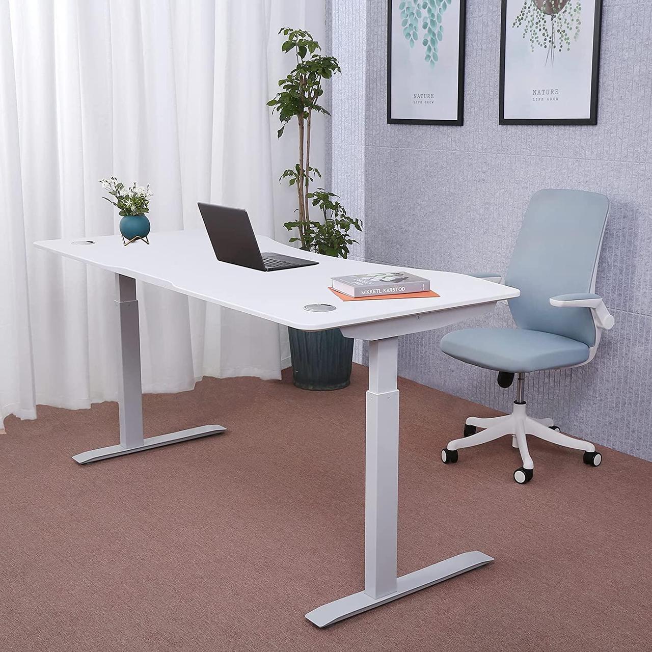 Alt view image 2 of 7 - ApexDesk Elite Series 71" Electric Height Adjustable Standing Desk with Memory Controller (White Top, White Frame)