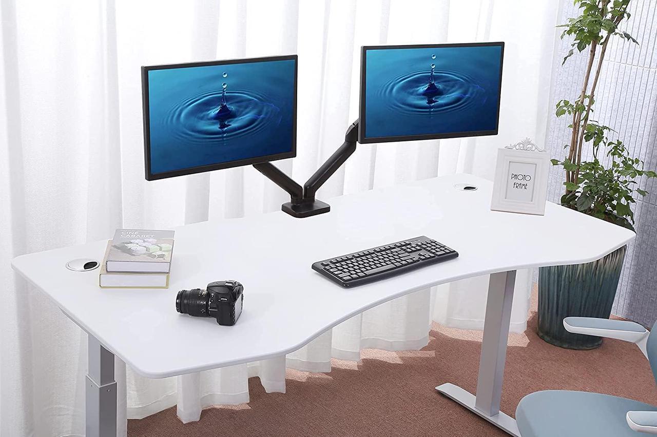 Alt view image 5 of 7 - ApexDesk Elite Series 71" Electric Height Adjustable Standing Desk with Memory Controller (White Top, White Frame)