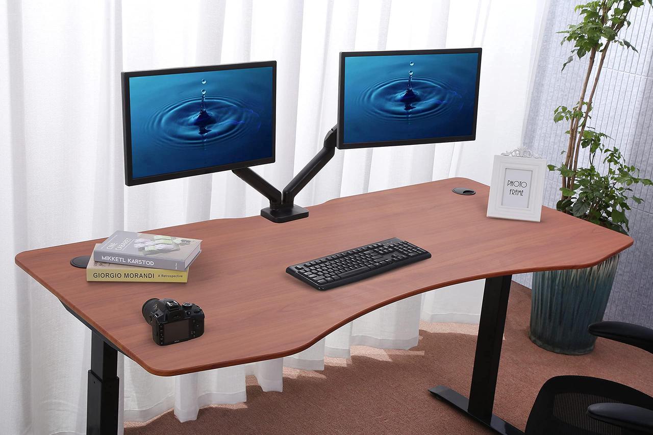 Alt view image 4 of 7 - ApexDesk Elite Series 71" Electric Height Adjustable Standing Desk with Memory Controller (Red Cherry Top, Black Frame)
