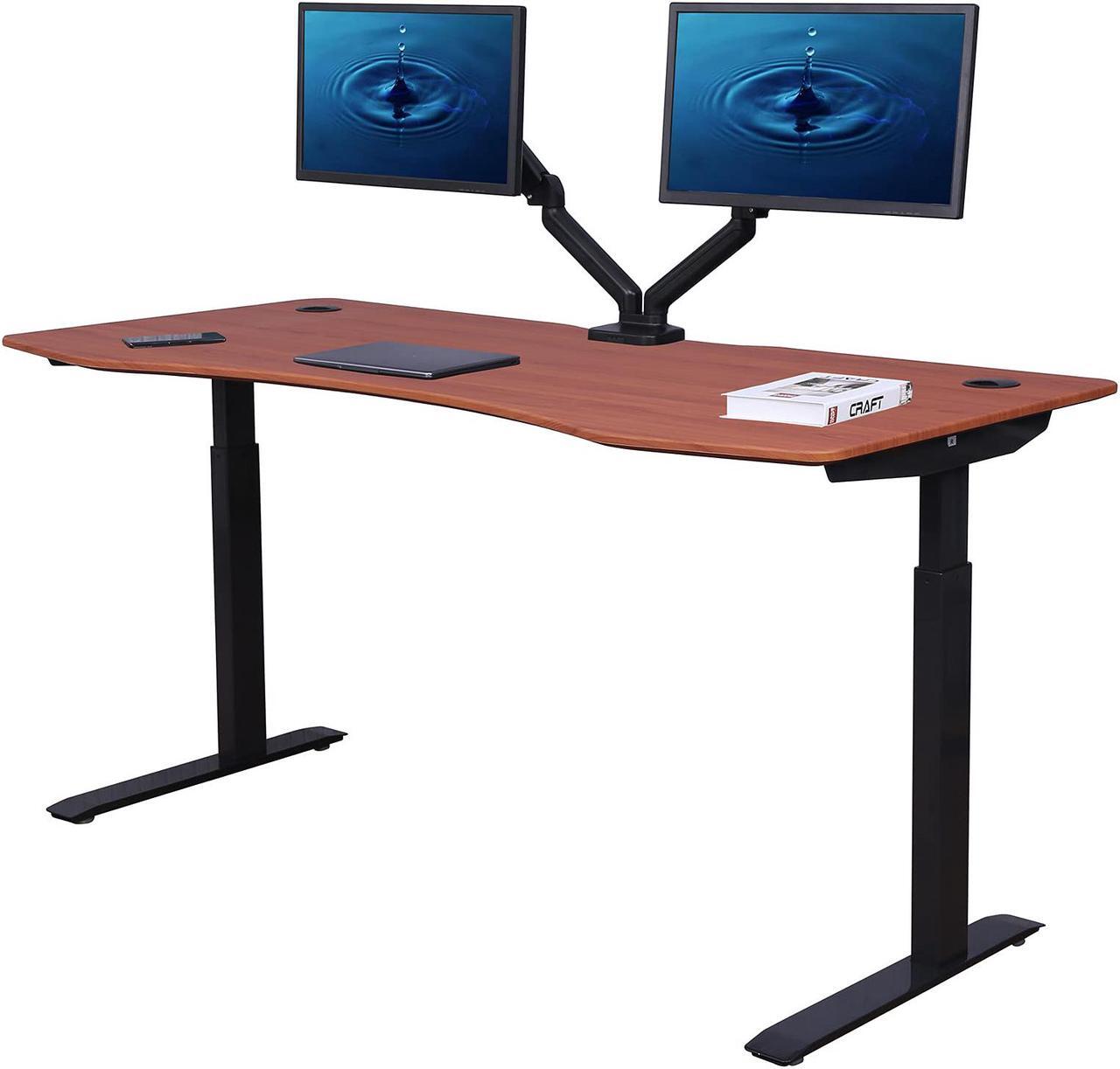 Main image of ApexDesk Elite Series 71" Electric Height Adjustable Standing Desk with Memory Controller (Red Cherry Top, Black Frame)
