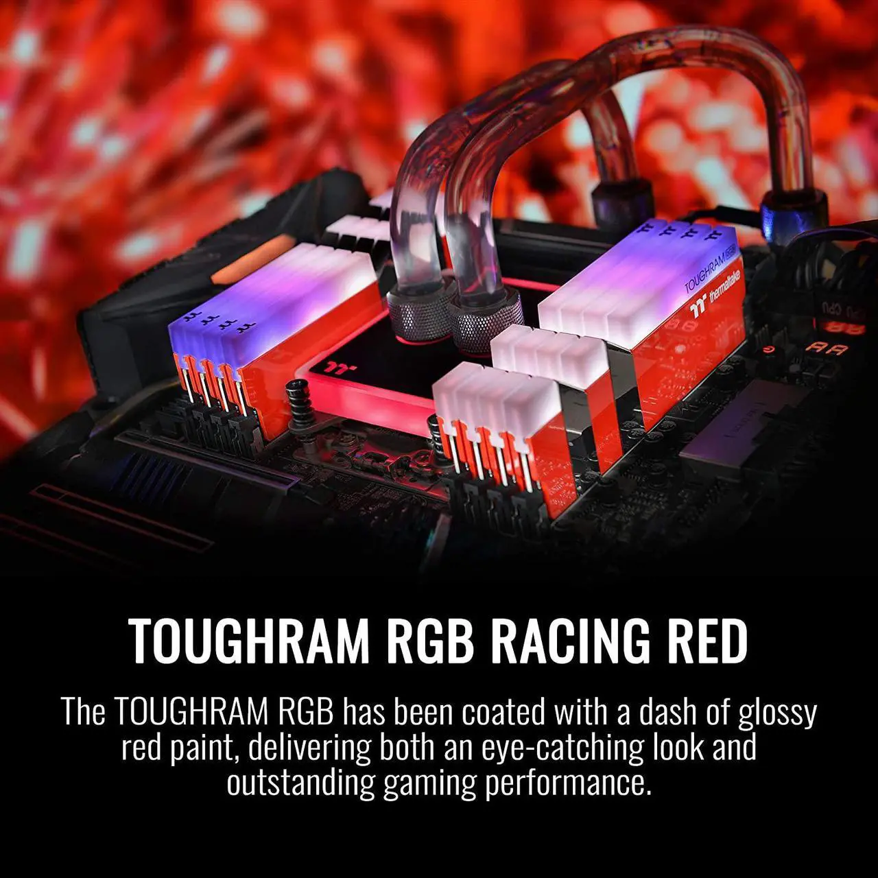 Alt view image 3 of 5 - Thermaltake TOUGHRAM RGB DDR4 3600MHz 16GB (8GB x 2) 16.8 Million Color RGB Alexa/Razer Chroma/5V Motherboard Syncable RGB Memory- Racing Red (RG25D408GX2-3600C18A)