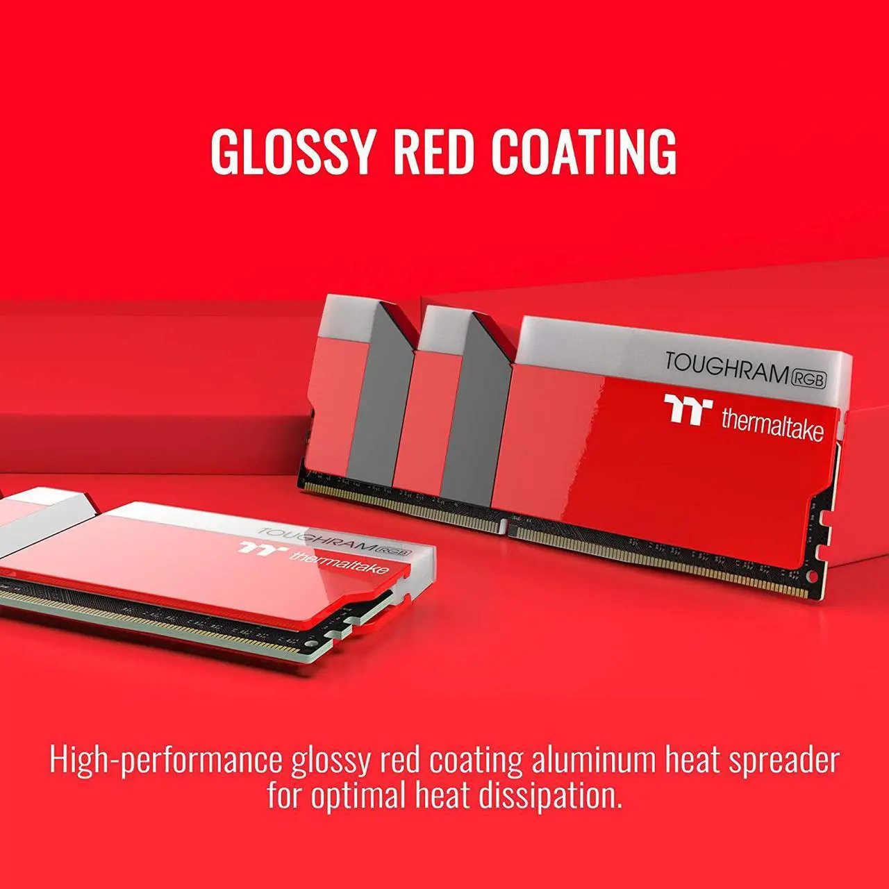 Alt view image 2 of 5 - Thermaltake TOUGHRAM RGB DDR4 3600MHz 16GB (8GB x 2) 16.8 Million Color RGB Alexa/Razer Chroma/5V Motherboard Syncable RGB Memory- Racing Red (RG25D408GX2-3600C18A)