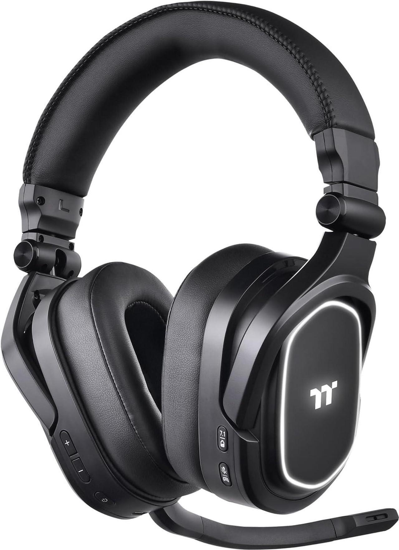 Alt view image 4 of 7 - Thermaltake Argent H5 Wireless Headset, 40MM Hi-Res Drives, Compatible with PC, Xbox One, PS4, Mac, Black GHT-THF-WIECBK-32