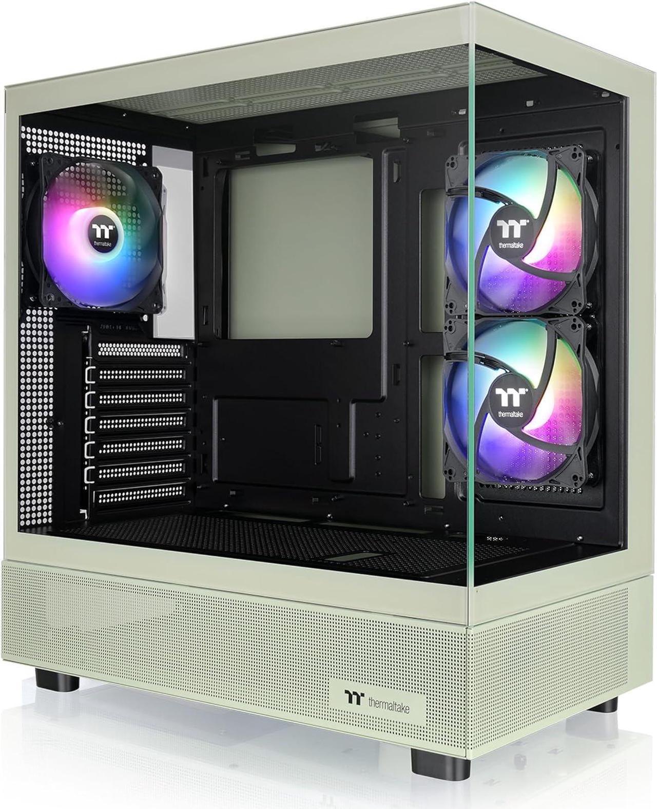 Thermaltake View 270 Plus TG ARGB Matcha Green Mid Tower E-ATX Case 3x120mm ARGB Fans Included; Support Up to 360mm Radiator Front & Side Dual Tempered Glass Panel CA-1Y7-00MEWN-01