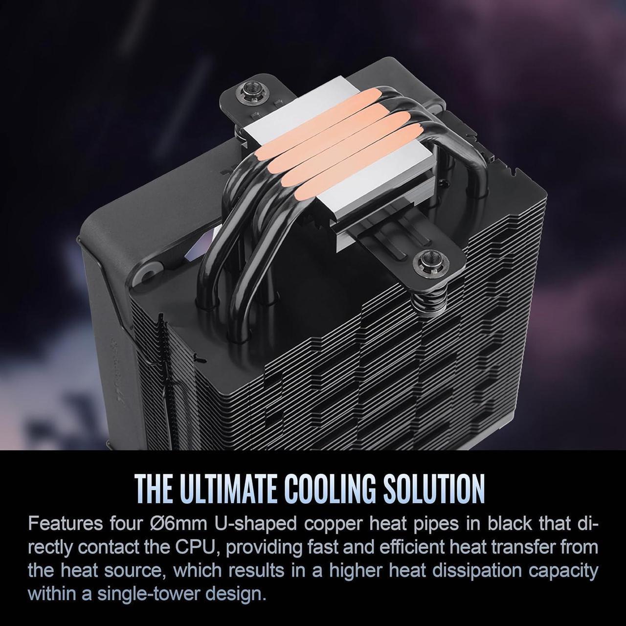 Alt view image 5 of 6 - Thermaltake ASTRIA 200 ARGB CPU cooler, Compatible with latest Intel LGA 1851 and AMD AM5 CPU socket Single Tower 210W TDP cooling power CL-P119-AL12SW-A