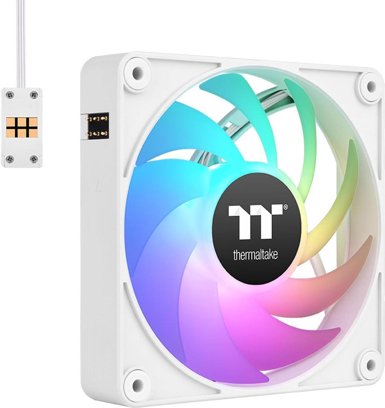 Alt view image 4 of 6 - Thermaltake CT120 EX ARGB Sync PC Cooling Fan White (3-Fan Pack), Magnetic Connection, 5V Motherboard Sync, 16.8 Million Colors 9 Addressable LEDs, 120 mm Case/Radiator Fan, CL-F190-PL12SW-A