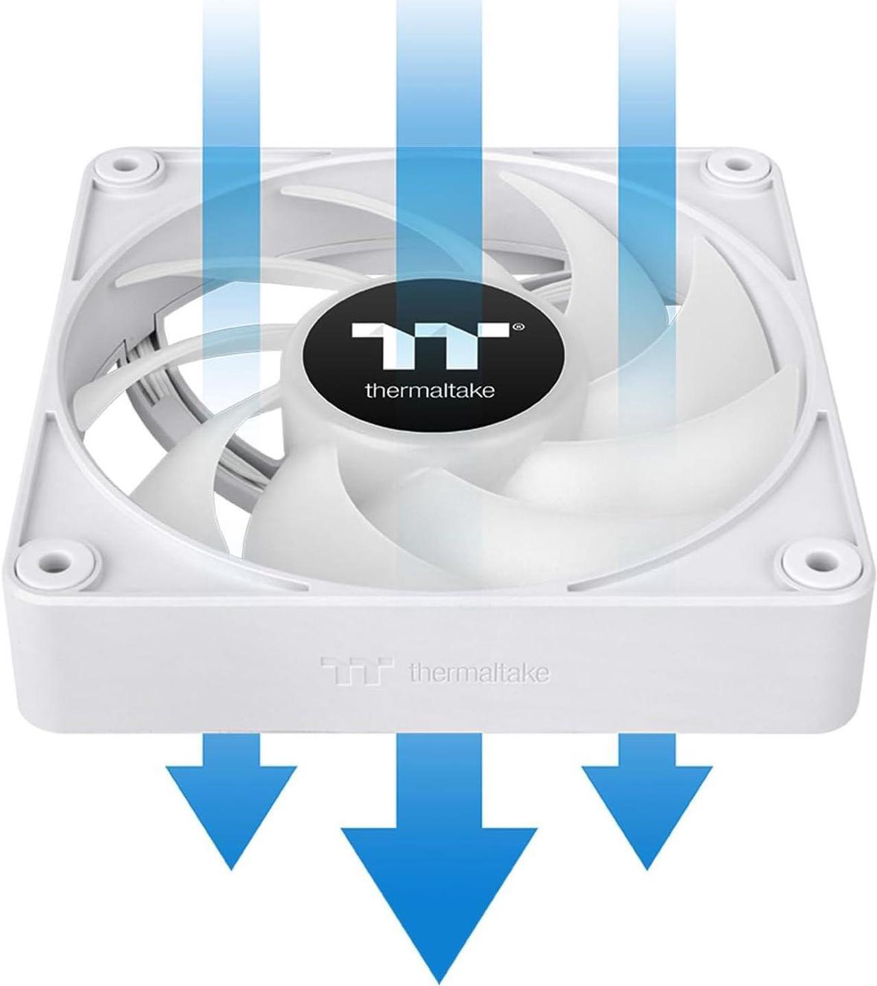 Alt view image 5 of 6 - Thermaltake CT120 EX ARGB Sync PC Cooling Fan White (3-Fan Pack), Magnetic Connection, 5V Motherboard Sync, 16.8 Million Colors 9 Addressable LEDs, 120 mm Case/Radiator Fan, CL-F190-PL12SW-A
