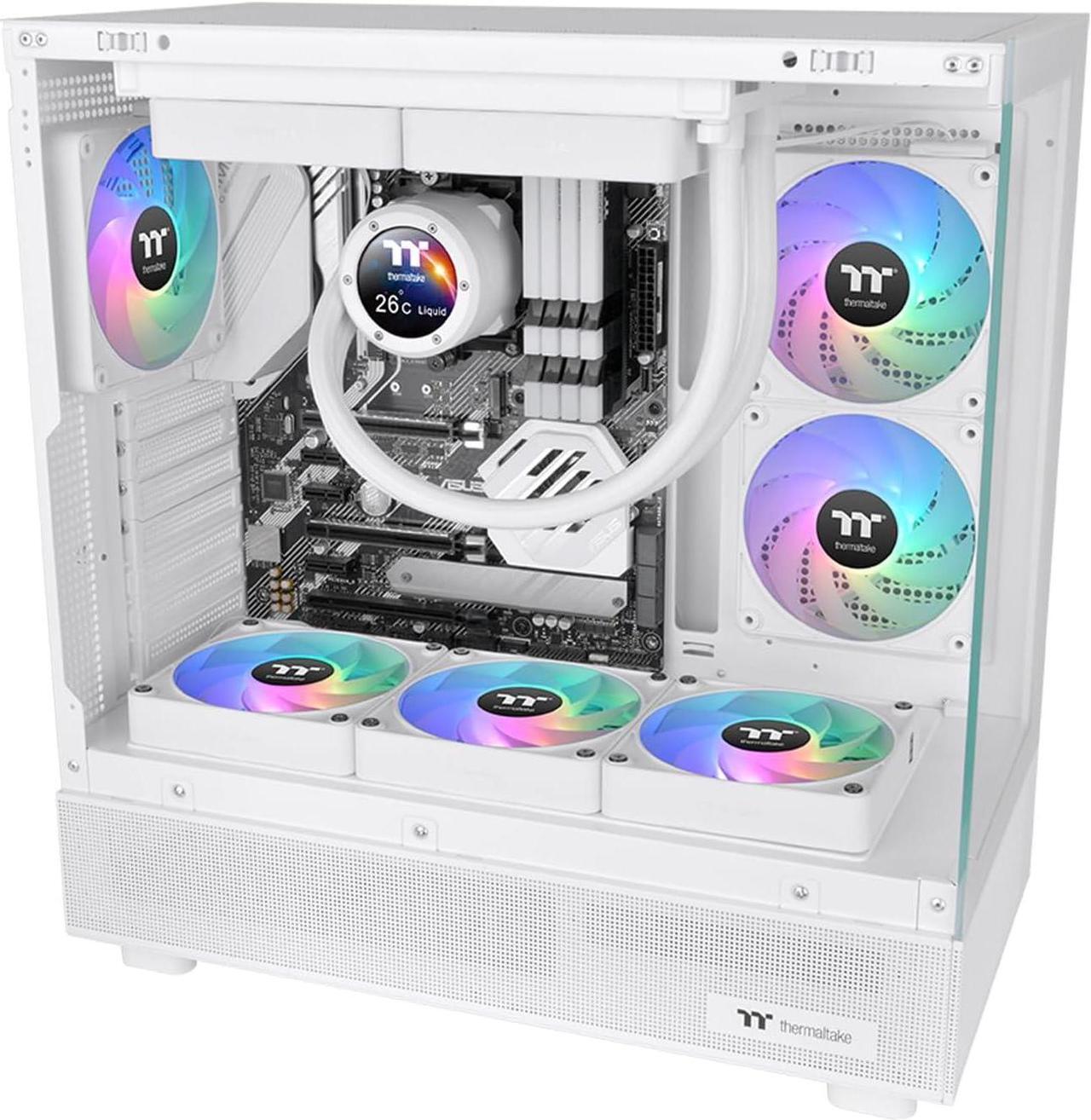 Alt view image 6 of 6 - Thermaltake CT120 EX ARGB Sync PC Cooling Fan White (3-Fan Pack), Magnetic Connection, 5V Motherboard Sync, 16.8 Million Colors 9 Addressable LEDs, 120 mm Case/Radiator Fan, CL-F190-PL12SW-A