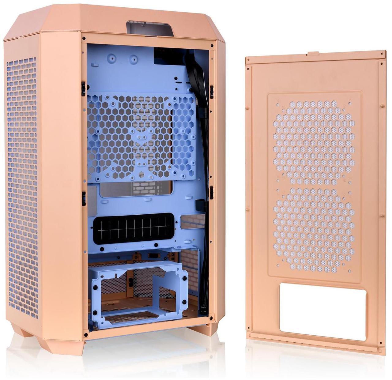 Alt view image 4 of 9 - Thermaltake Tower 300 Summer Edition Peach Fuzz Micro-ATX Case; 2x140mm CT Fan Included; Supports Up to 420mm Radiator; Horizontal Display Capable; CA-1Y4-00SKWN-00