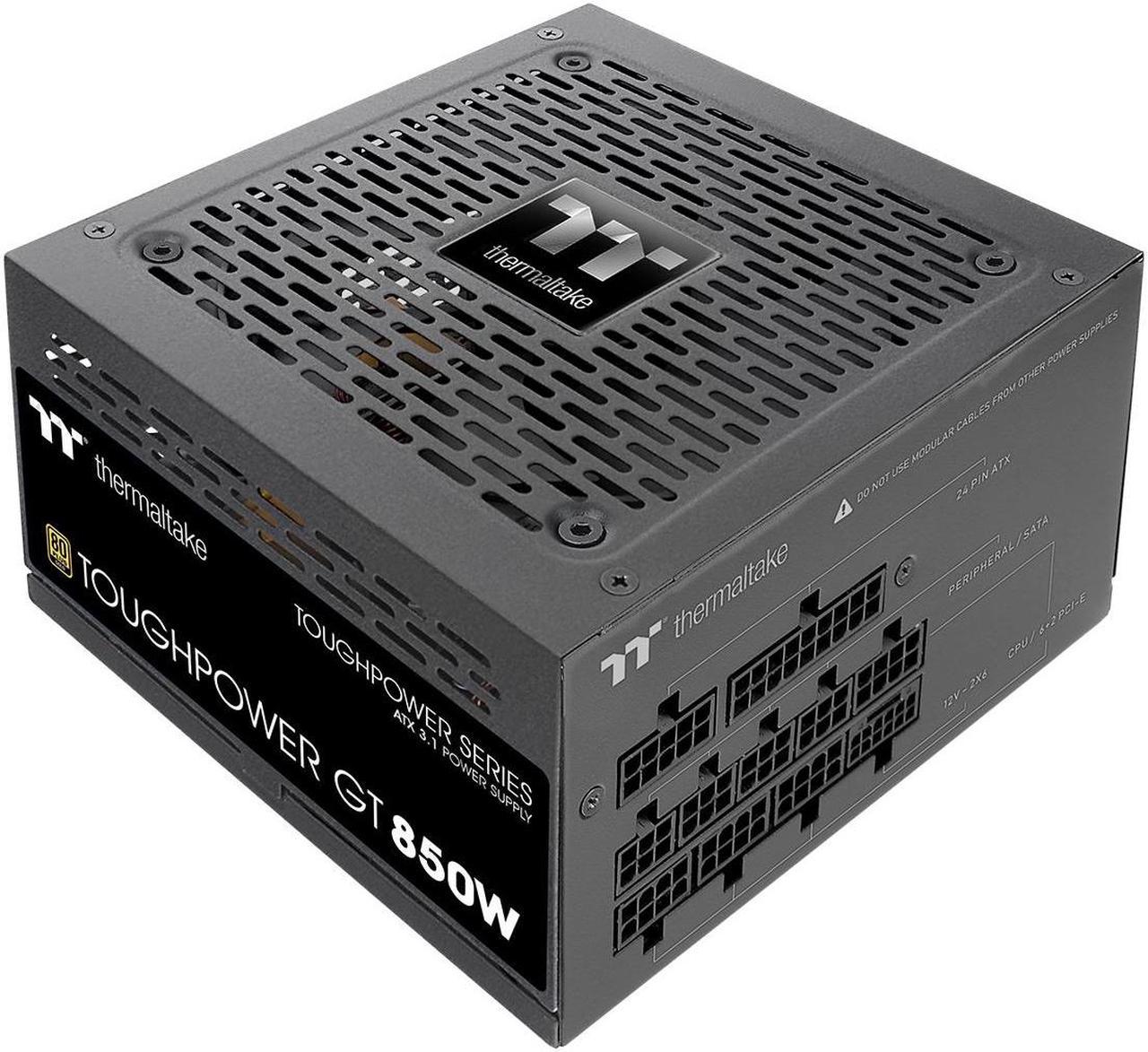 Thermaltake Toughpower GT 850W ATX 3.1 Standard Power Supply; 80 Plus Gold Efficiency; Smart Zero Fan; Native 450W PCIe 5.1 Connector; PS-TPT-0850FNFAGU-3