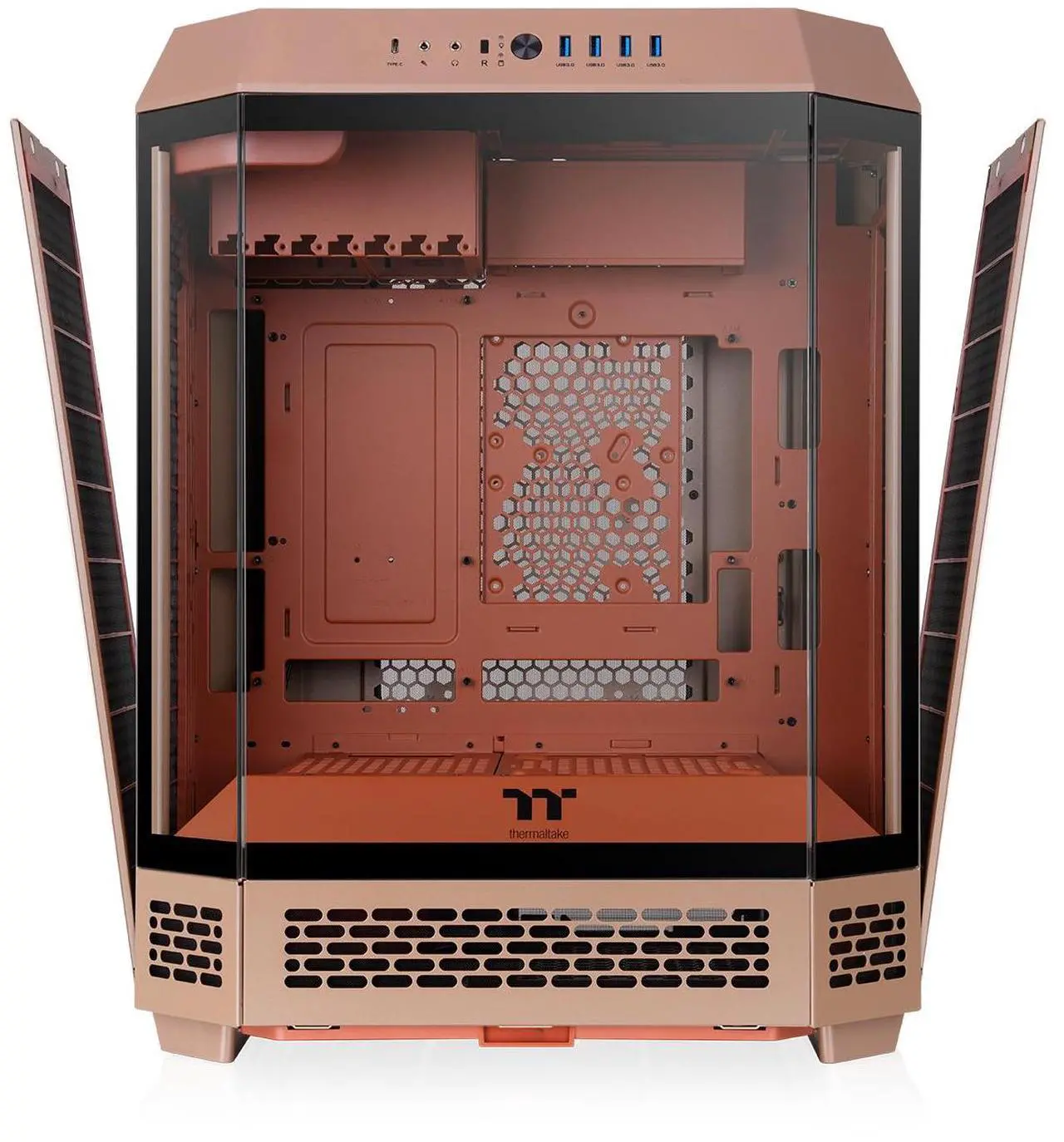 Alt view image 2 of 14 - Thermaltake Tower 600 Mid Tower; 2x140mm CT Fans Included; 420mm Radiator Support; 400mm GPU Clearance; Hidden Connector Support; Rotatable PCIe Slots; Gravel Sand; CA-1Z1-00MGWN-00