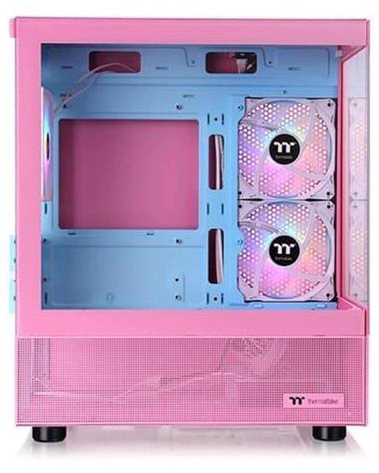 Alt view image 3 of 20 - Thermaltake View 170 TG ARGB m-ATX Chassis; 3x120mm ARGB Lite Fans Included; 280mm Radiator Support; 340mm GPU Clearance; 160mm Air Cooler Max Height; Bubble Pink; CA-1Z4-00MAWN-01