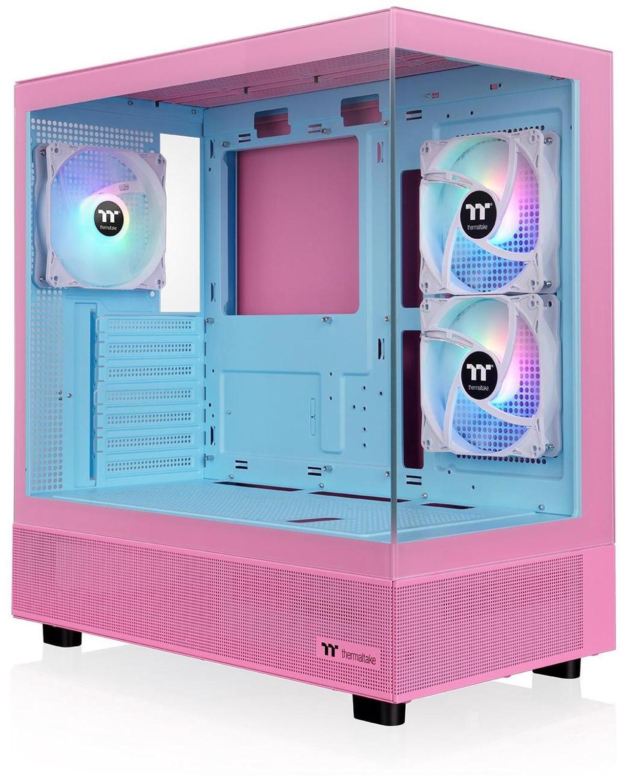 Main image of Thermaltake View 270 Plus TG ARGB Mid Tower Chassis; 3x120mm ARGB Lite Fans Included; 360mm Radiator Support; 420mm GPU Clearance; 180mm Air Cooler Max Height; Bubble Pink; CA-1Y7-00MAWN-00