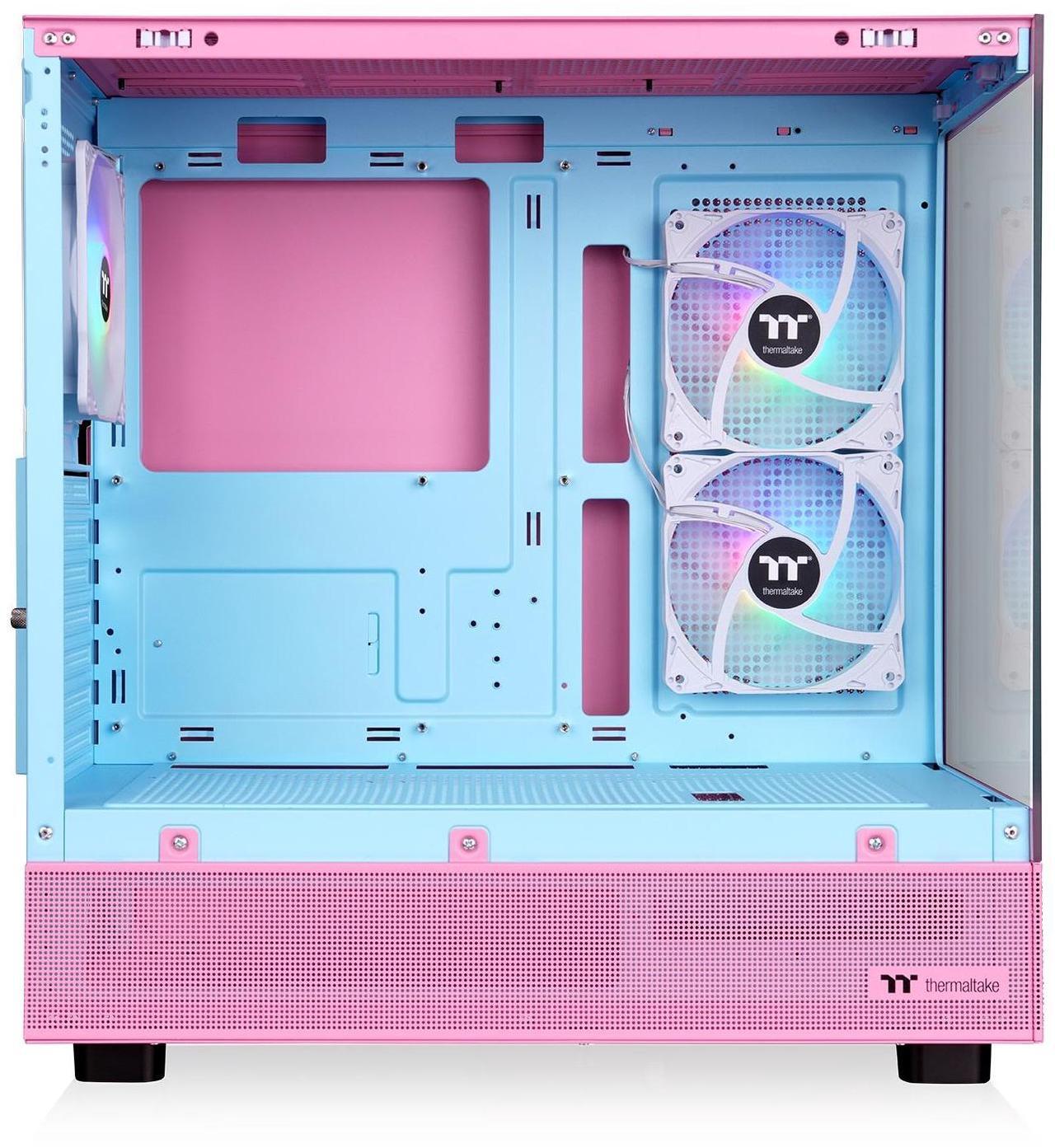 Alt view image 2 of 15 - Thermaltake View 270 Plus TG ARGB Mid Tower Chassis; 3x120mm ARGB Lite Fans Included; 360mm Radiator Support; 420mm GPU Clearance; 180mm Air Cooler Max Height; Bubble Pink; CA-1Y7-00MAWN-00