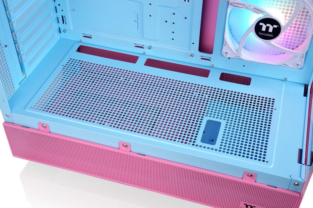 Alt view image 5 of 15 - Thermaltake View 270 Plus TG ARGB Mid Tower Chassis; 3x120mm ARGB Lite Fans Included; 360mm Radiator Support; 420mm GPU Clearance; 180mm Air Cooler Max Height; Bubble Pink; CA-1Y7-00MAWN-00
